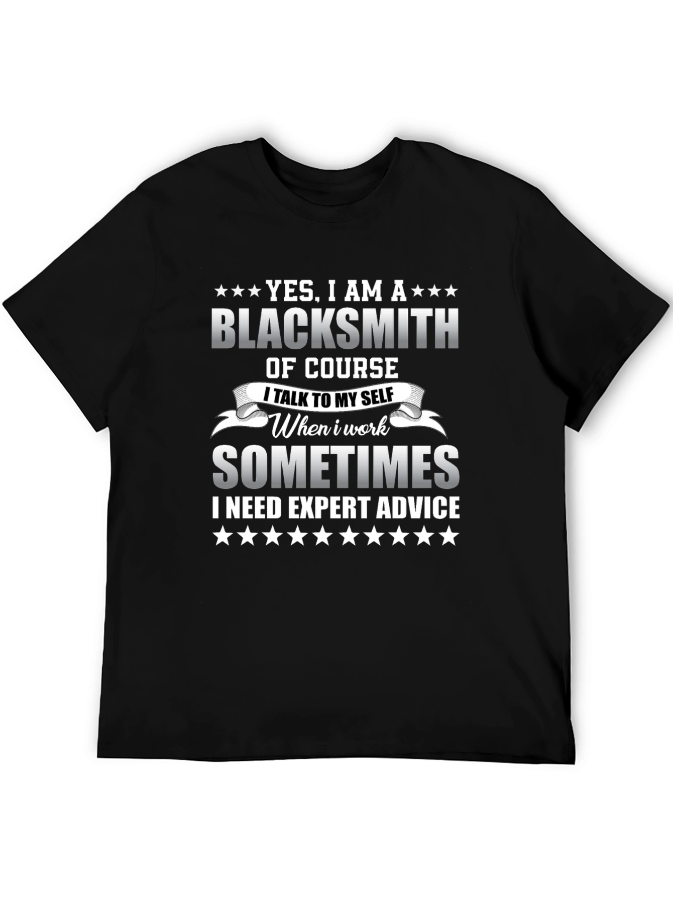 Black Blacksmith Expert Advice Graphic T-Shirt view 5