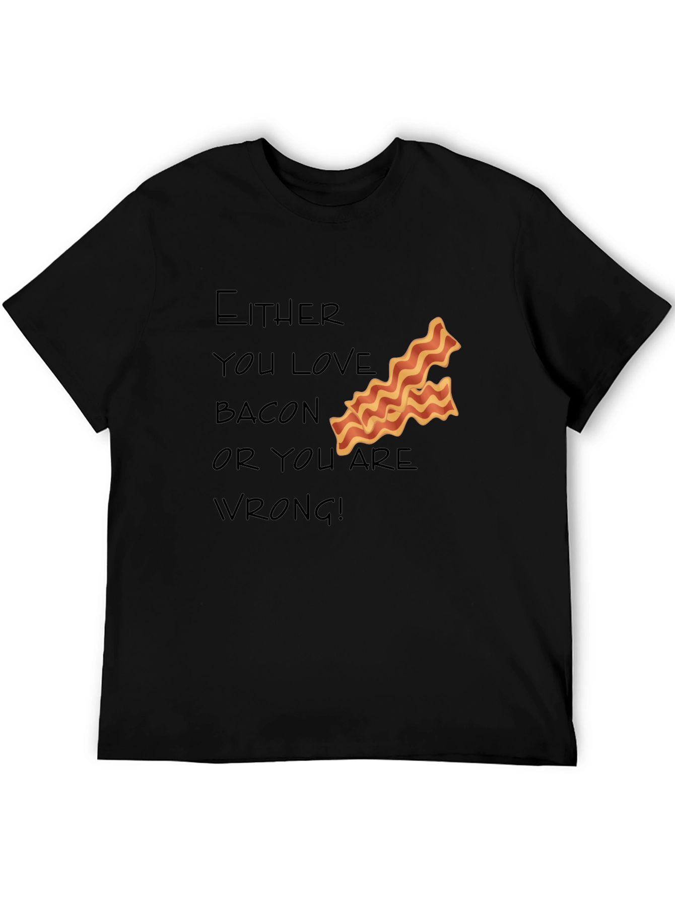 Black Bacon Lover T-Shirt - Funny Foodie Tee view 5