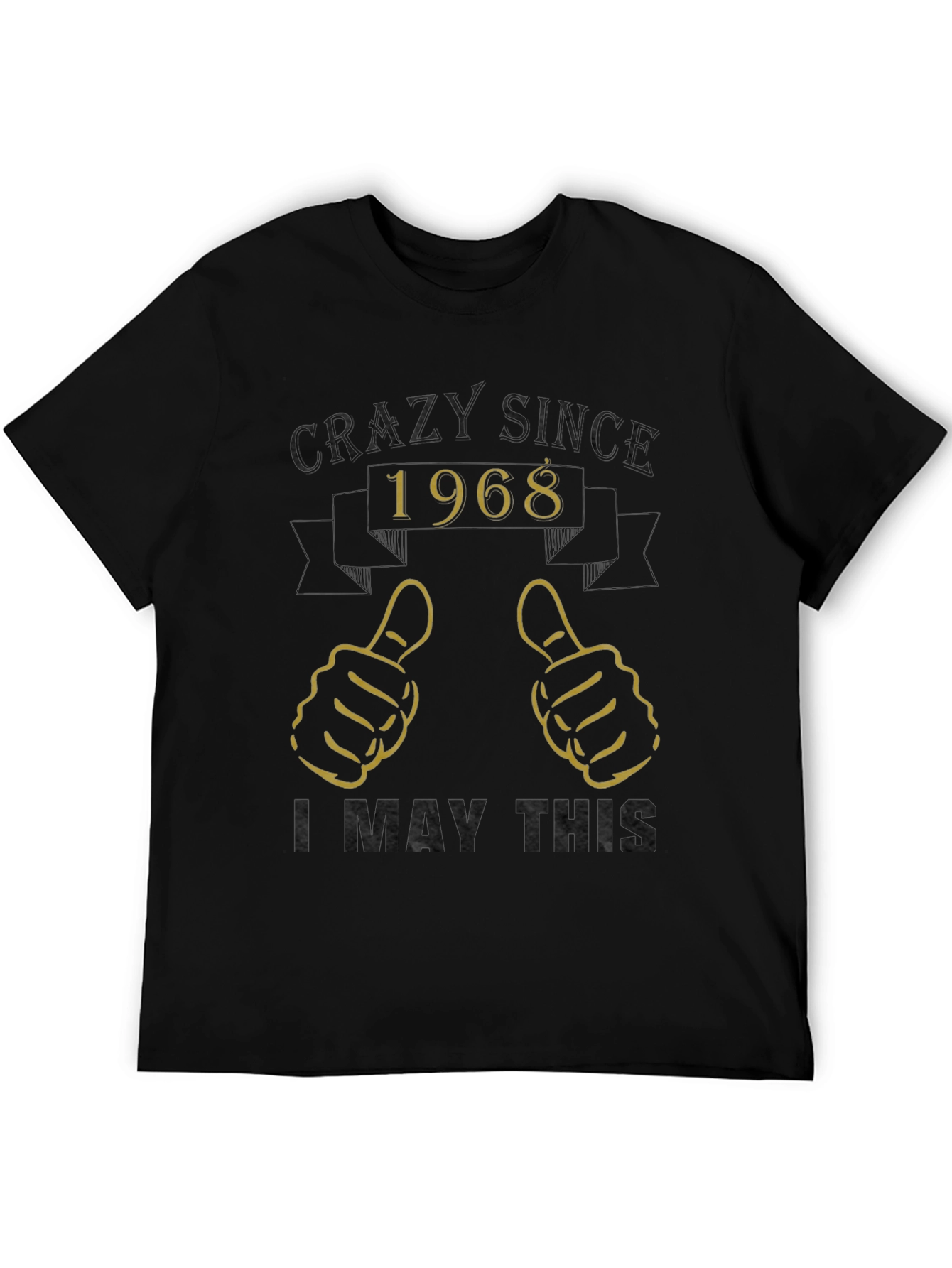 Black Crazy Since 1968 Graphic T-Shirt view 5