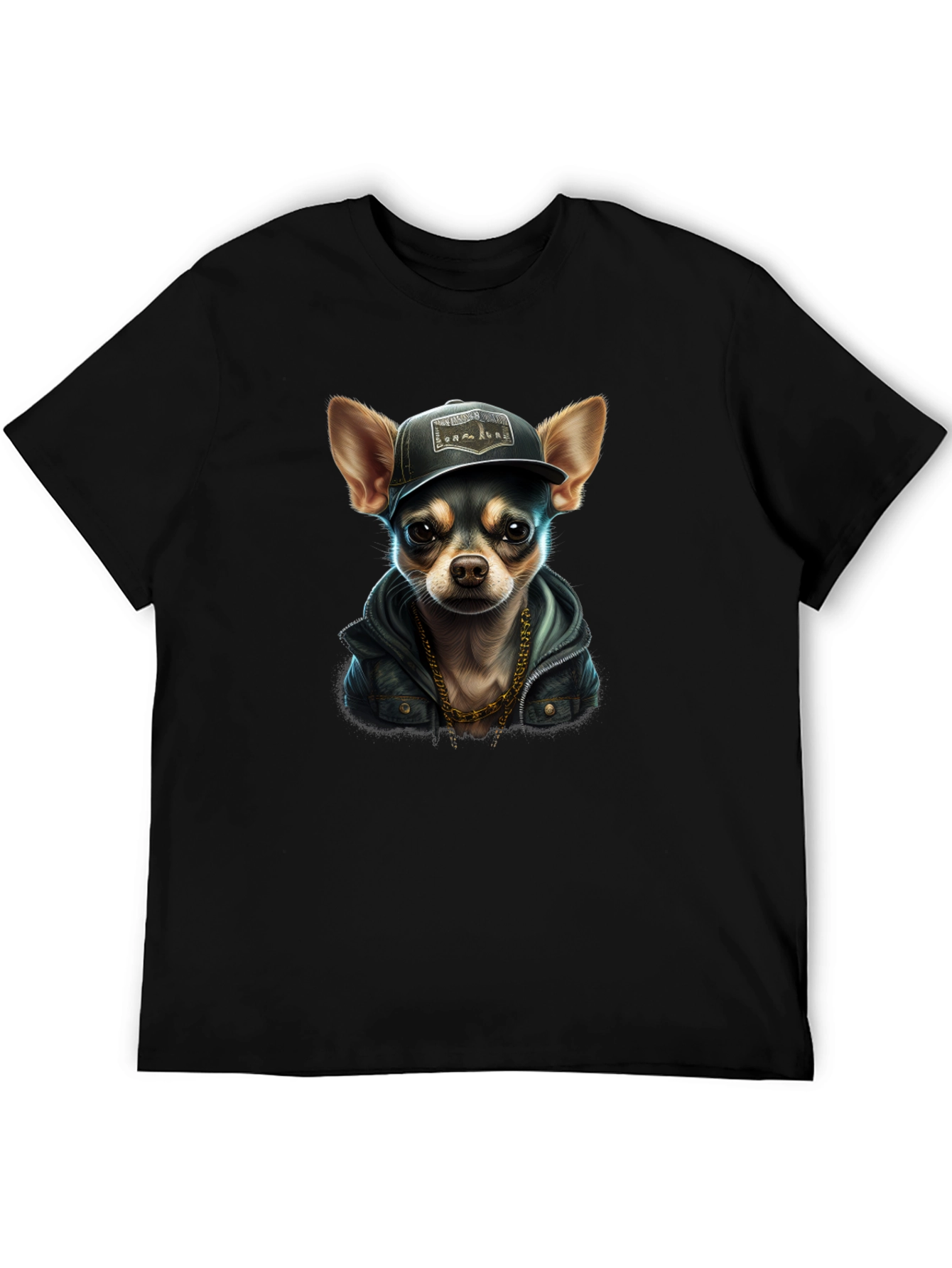 Black Cool Chihuahua Graphic T-Shirt view 5