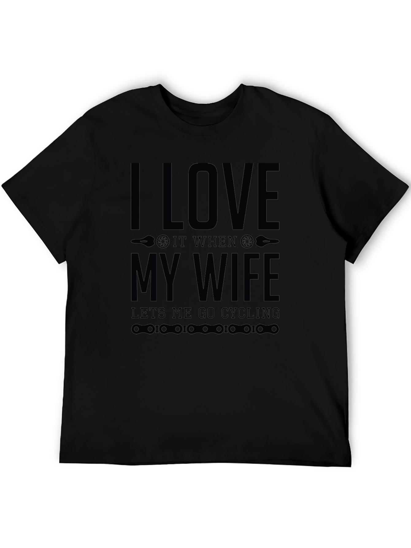 Black I Love My Wife Cycling T-Shirt view 5
