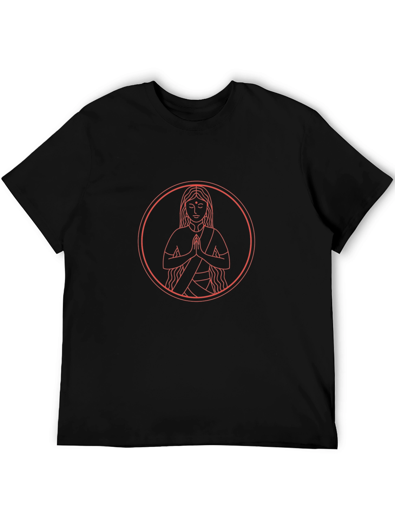 Black Namaste Graphic Tee - Black Cotton T-Shirt view 5