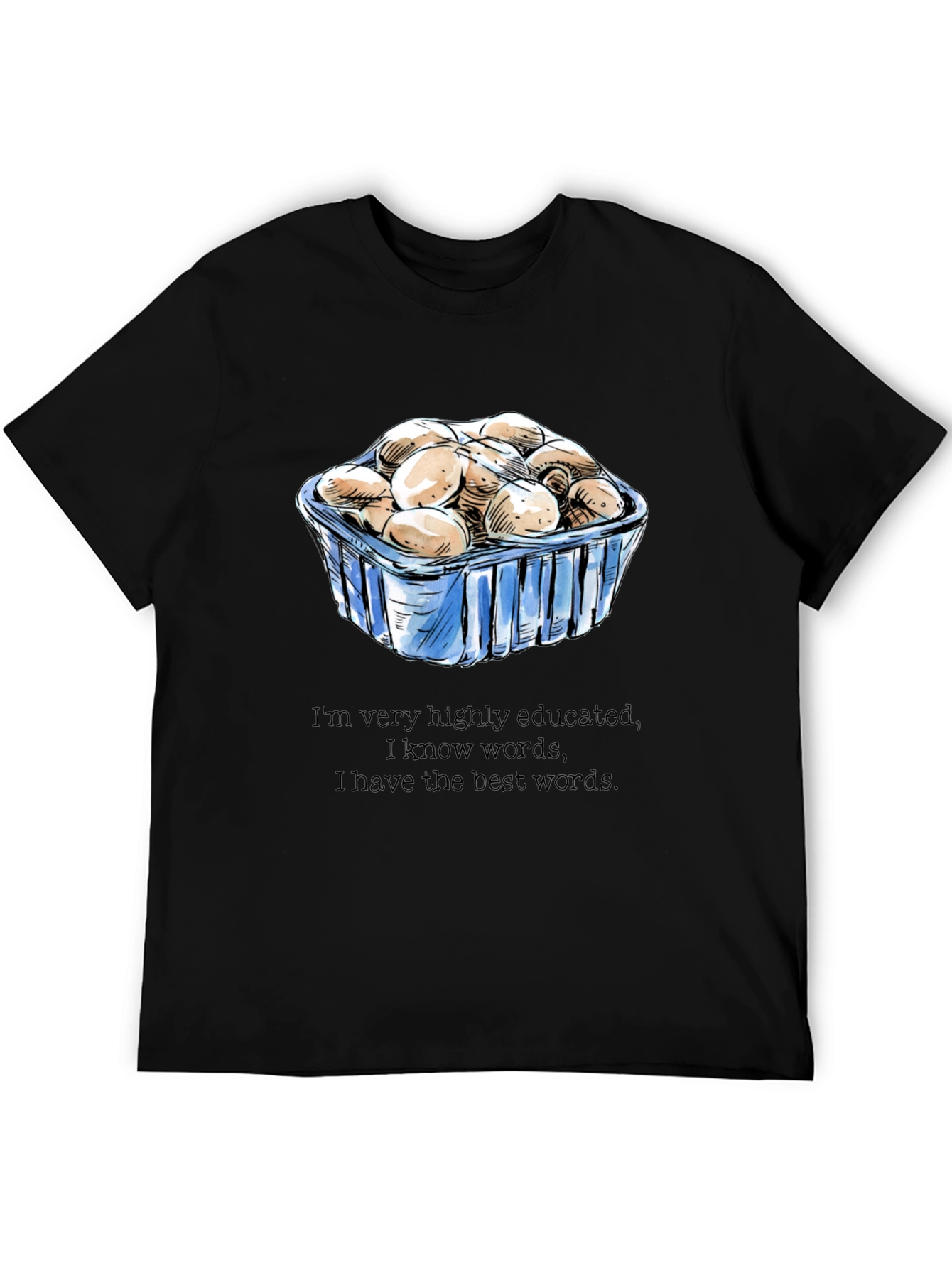 Black Mushroom Lover T-Shirt - Funny, Educated Design view 5