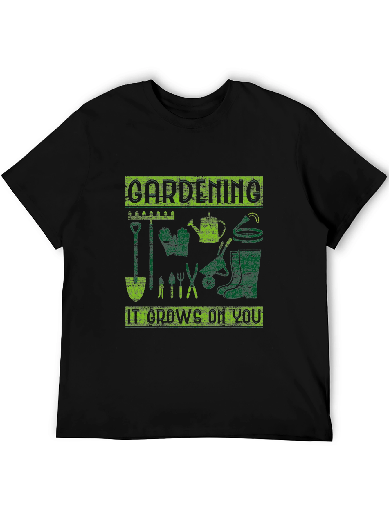 Black Gardening It Grows On You Black T-Shirt view 5