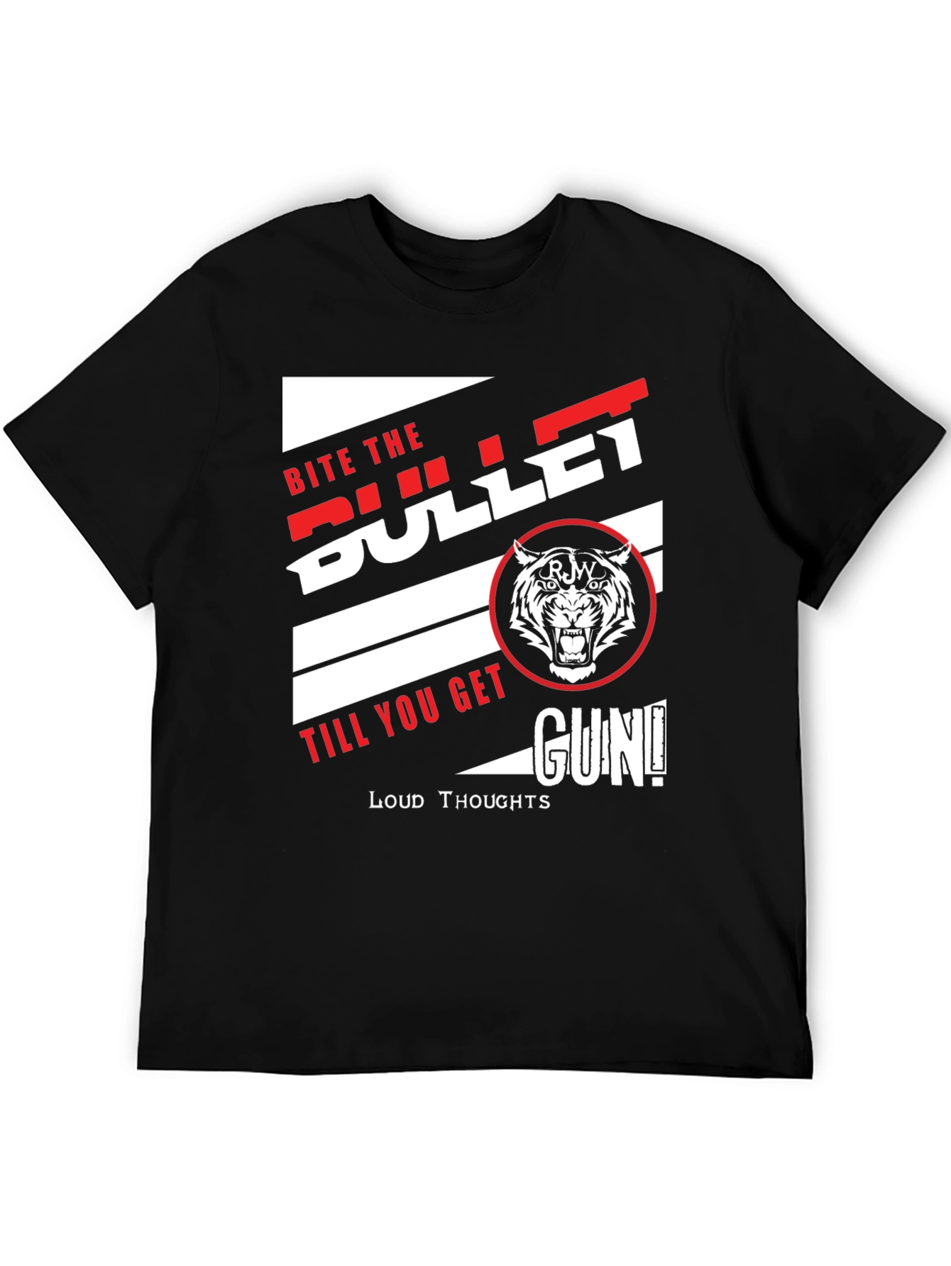 Black Bite the Bullet Graphic Print T-Shirt view 5