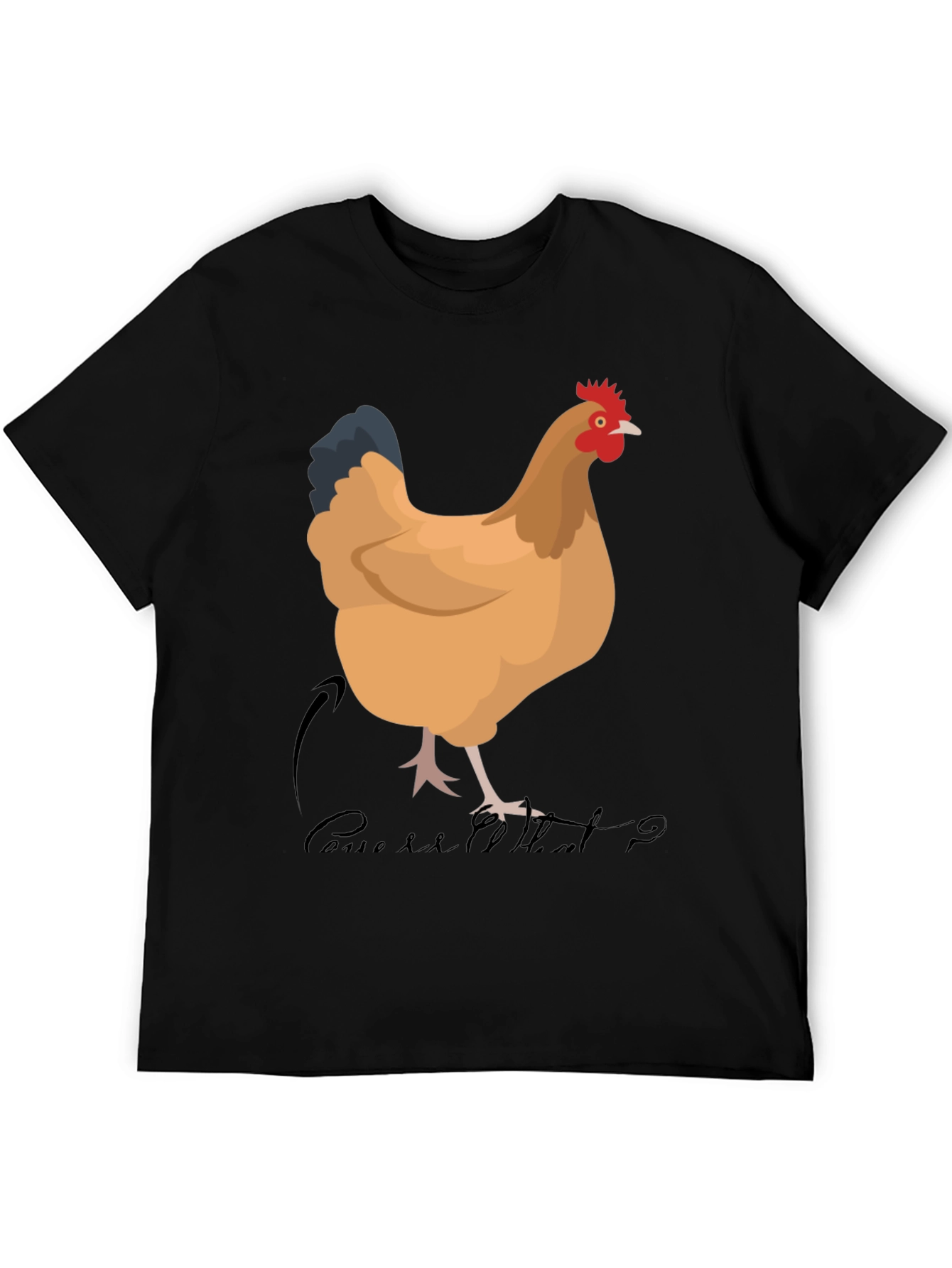 Black Funny Chicken T-Shirt - Guess What? view 5