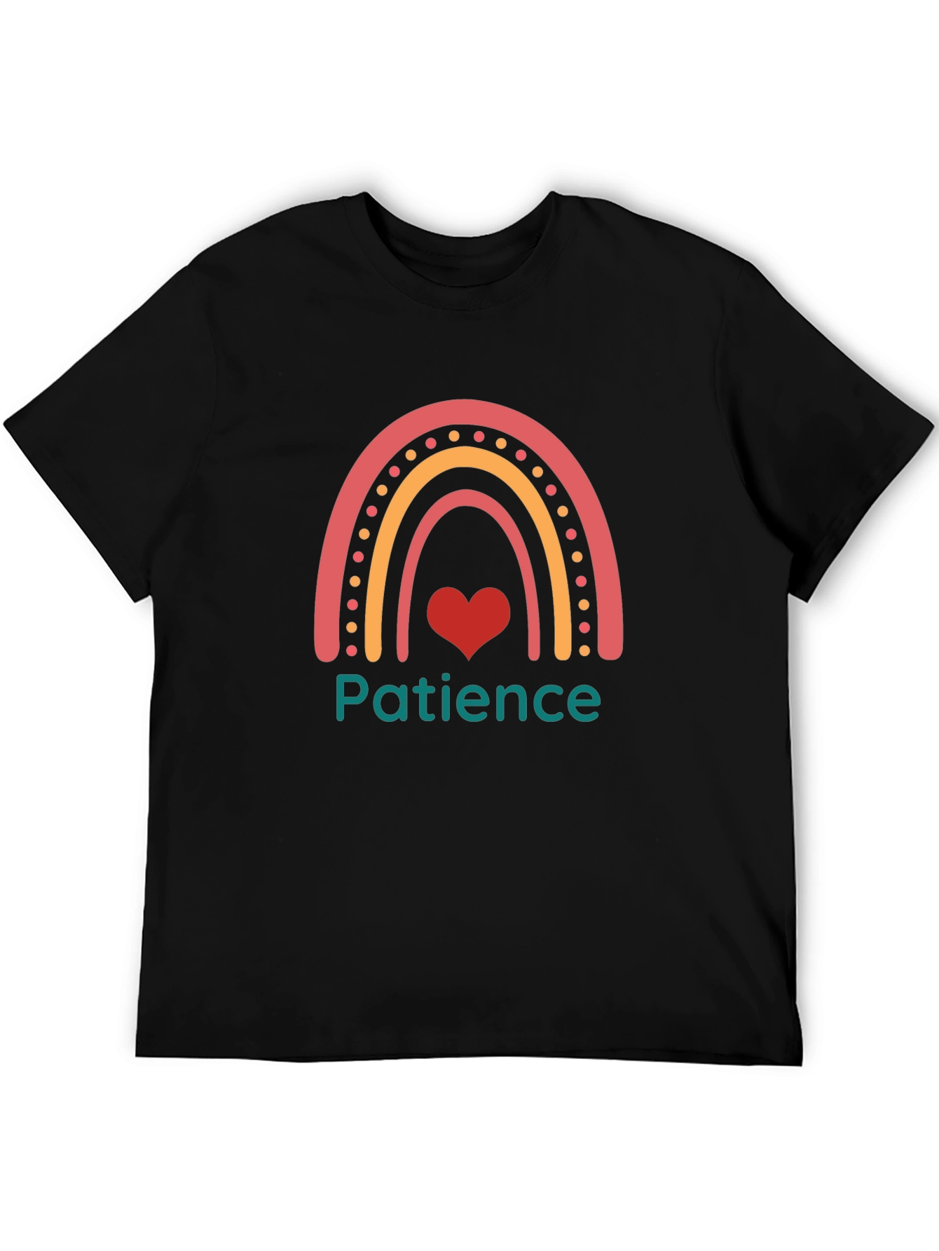 Black Patience Rainbow Graphic Tee - Unisex Cotton Blend view 5