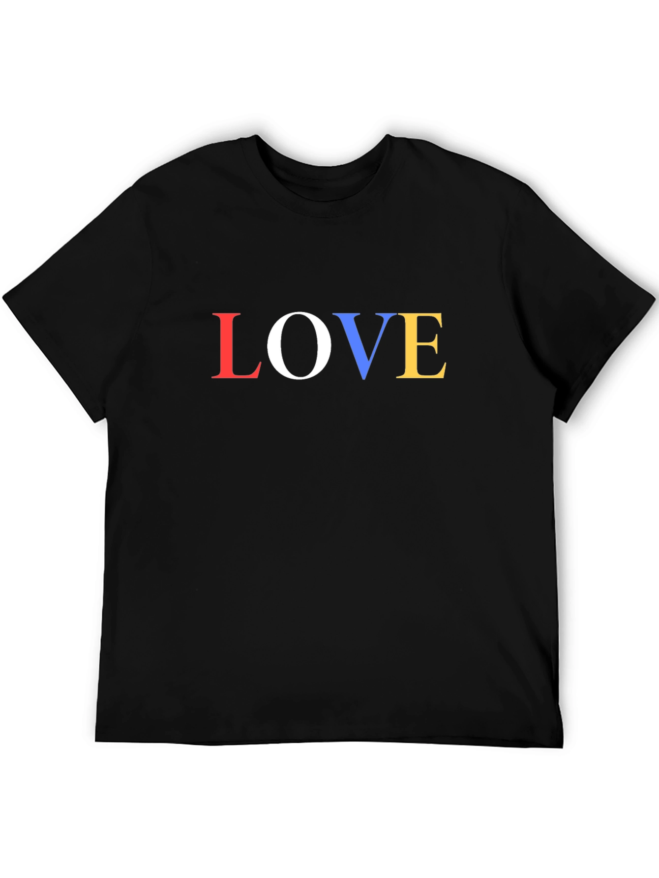 Black Colorful LOVE Graphic Black T-Shirt view 5