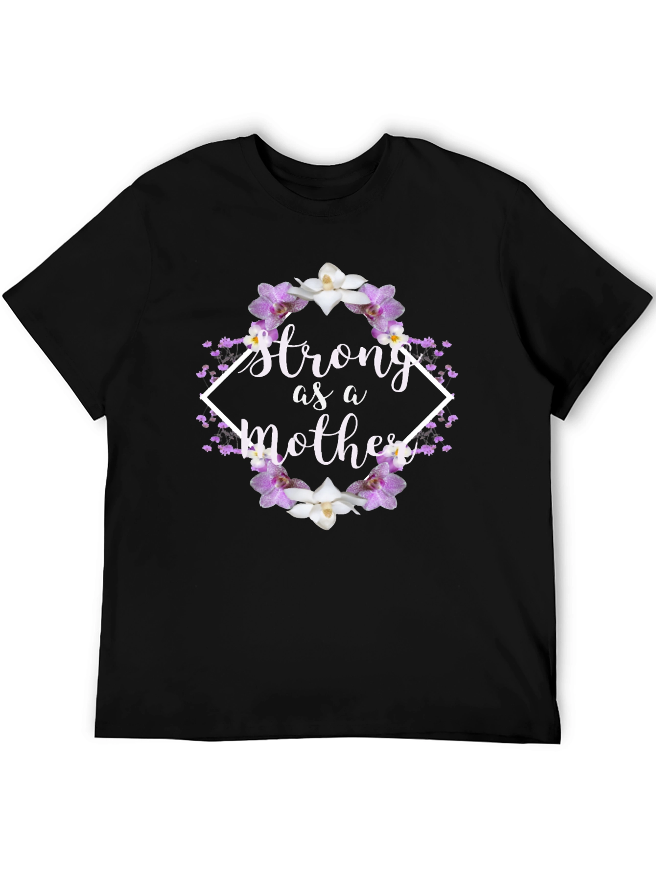 Black Strong as a Mother Floral T-Shirt view 5