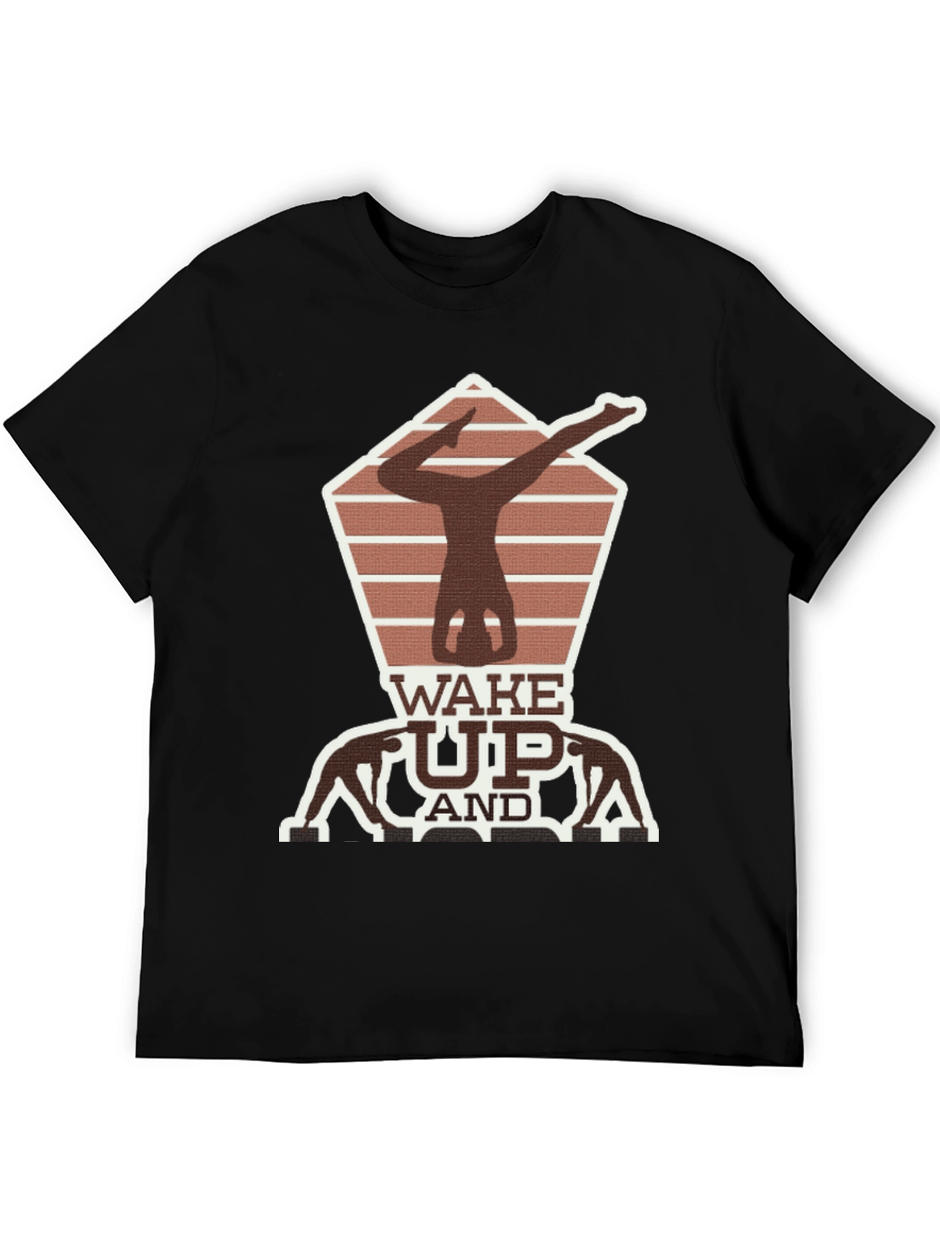 Black Wake Up Yoga Pose Graphic Tee view 5