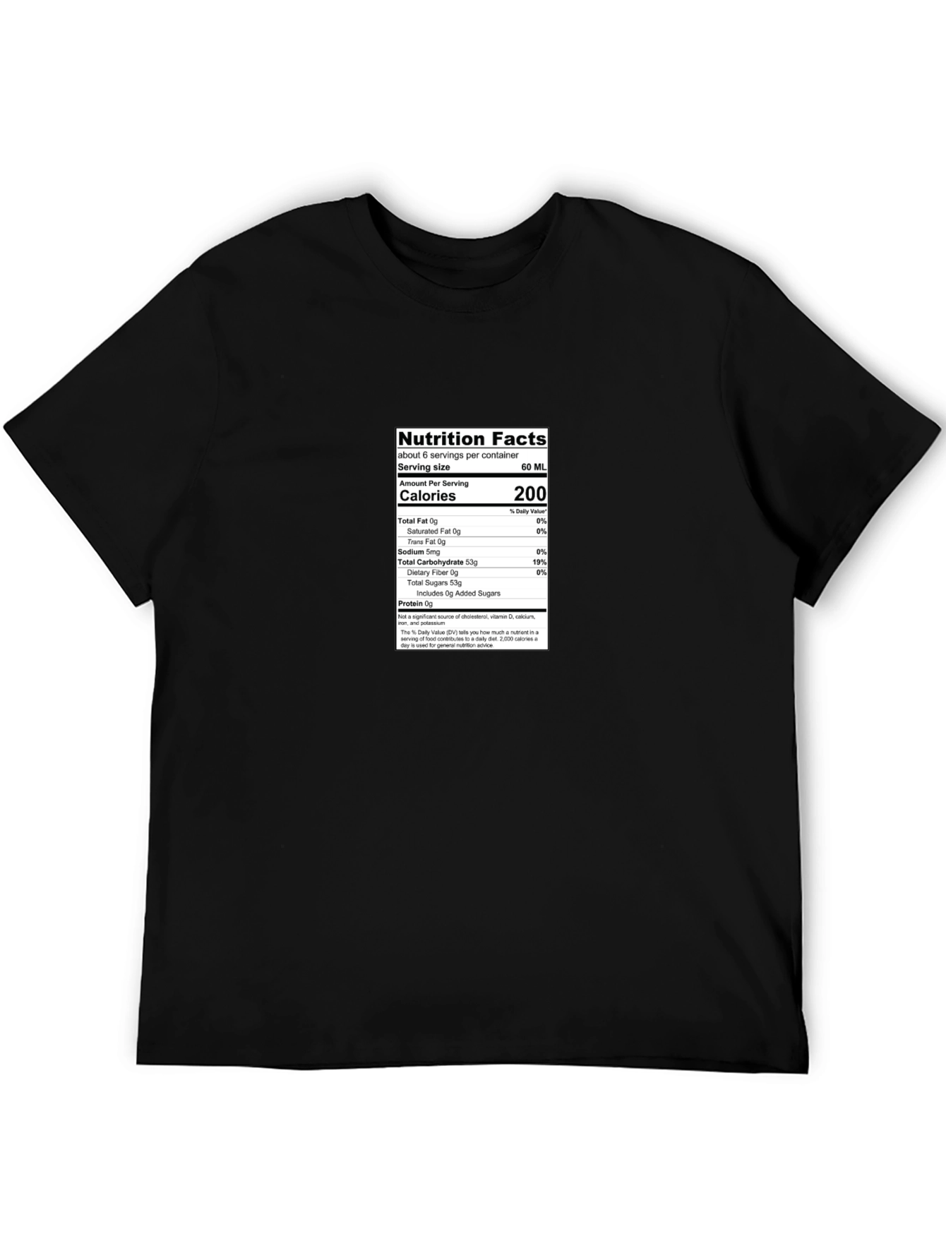 Black Nutrition Facts Black T-Shirt view 5