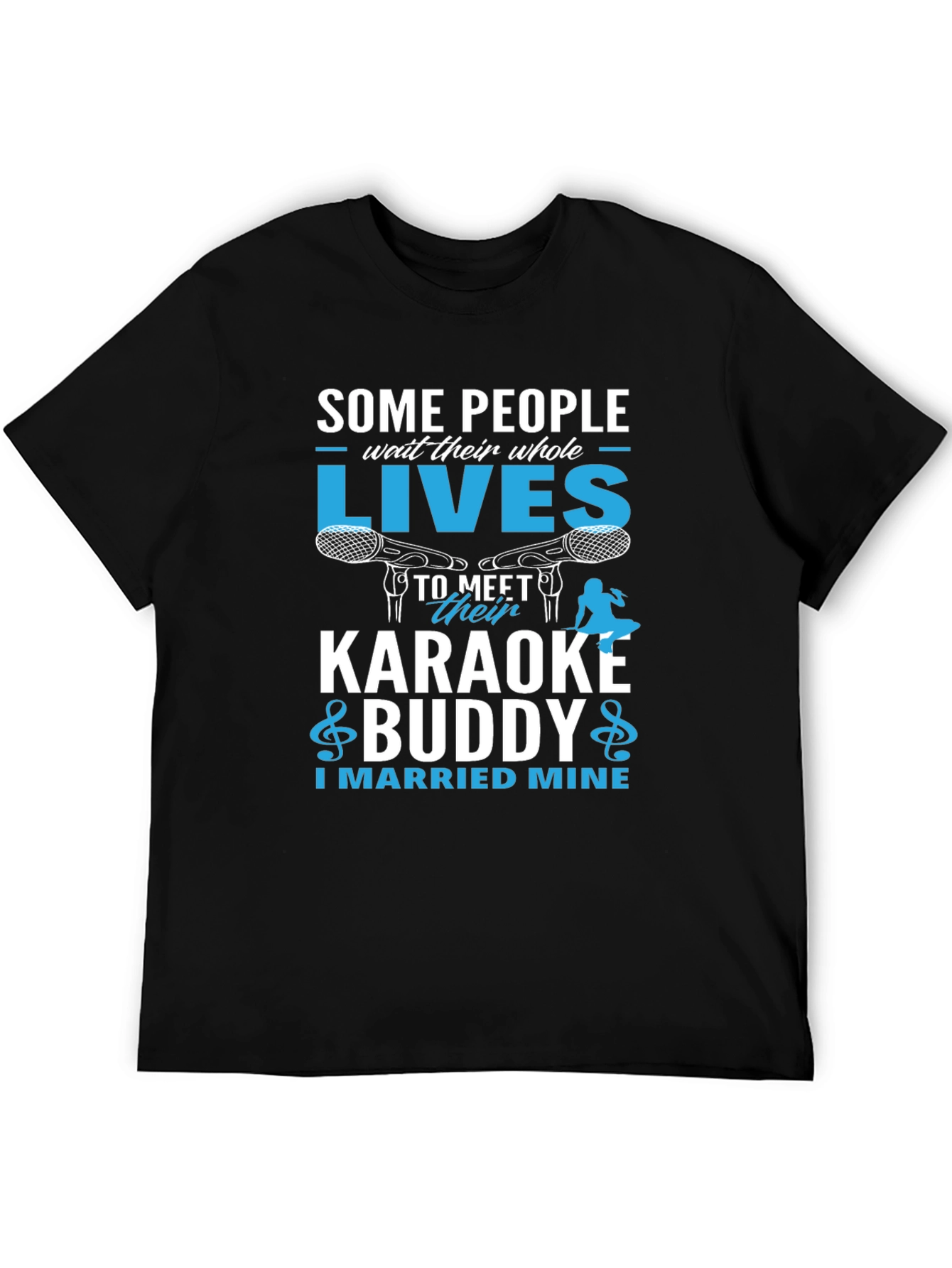 Black Karaoke Buddy T-Shirt - I Married Mine! view 5