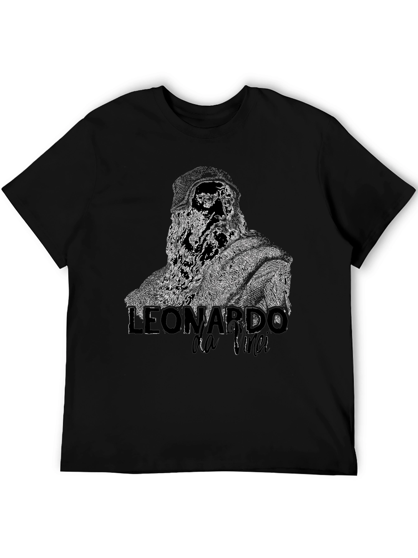 Black Leonardo da Vinci Graphic T-Shirt view 5
