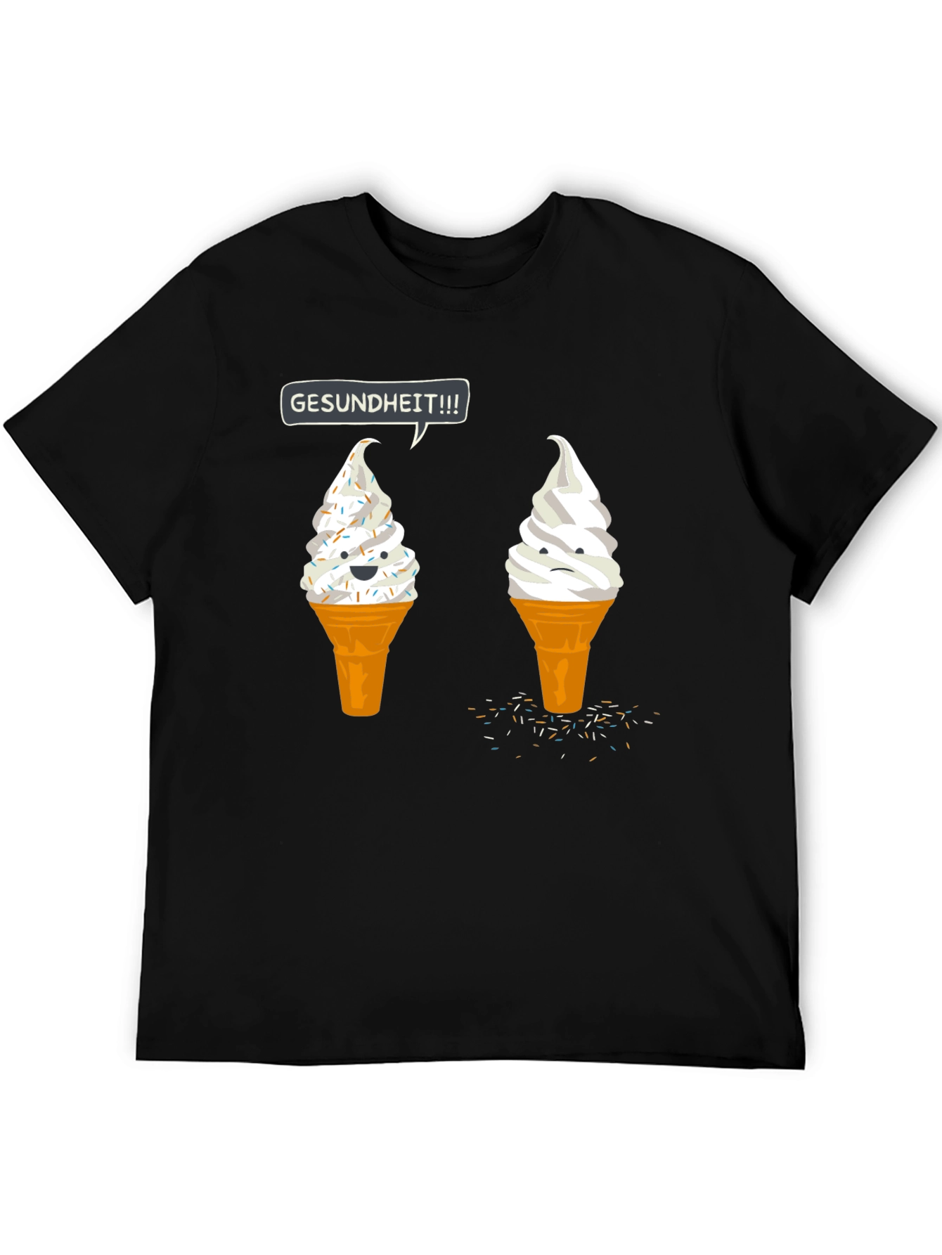Black Gesundheit Ice Cream Humor Tee view 5