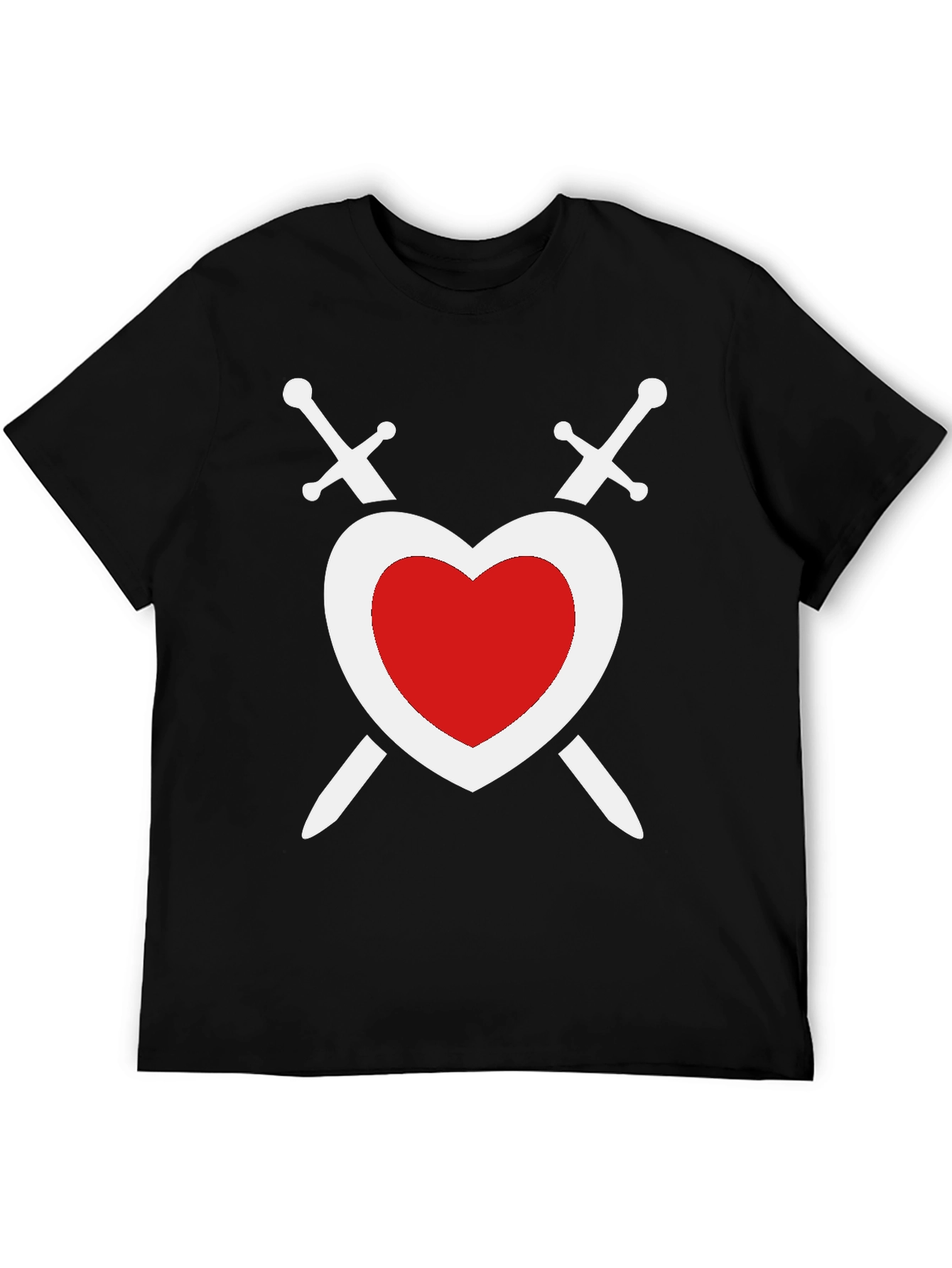 Black Heart & Swords Graphic Tee - Black T-Shirt view 5