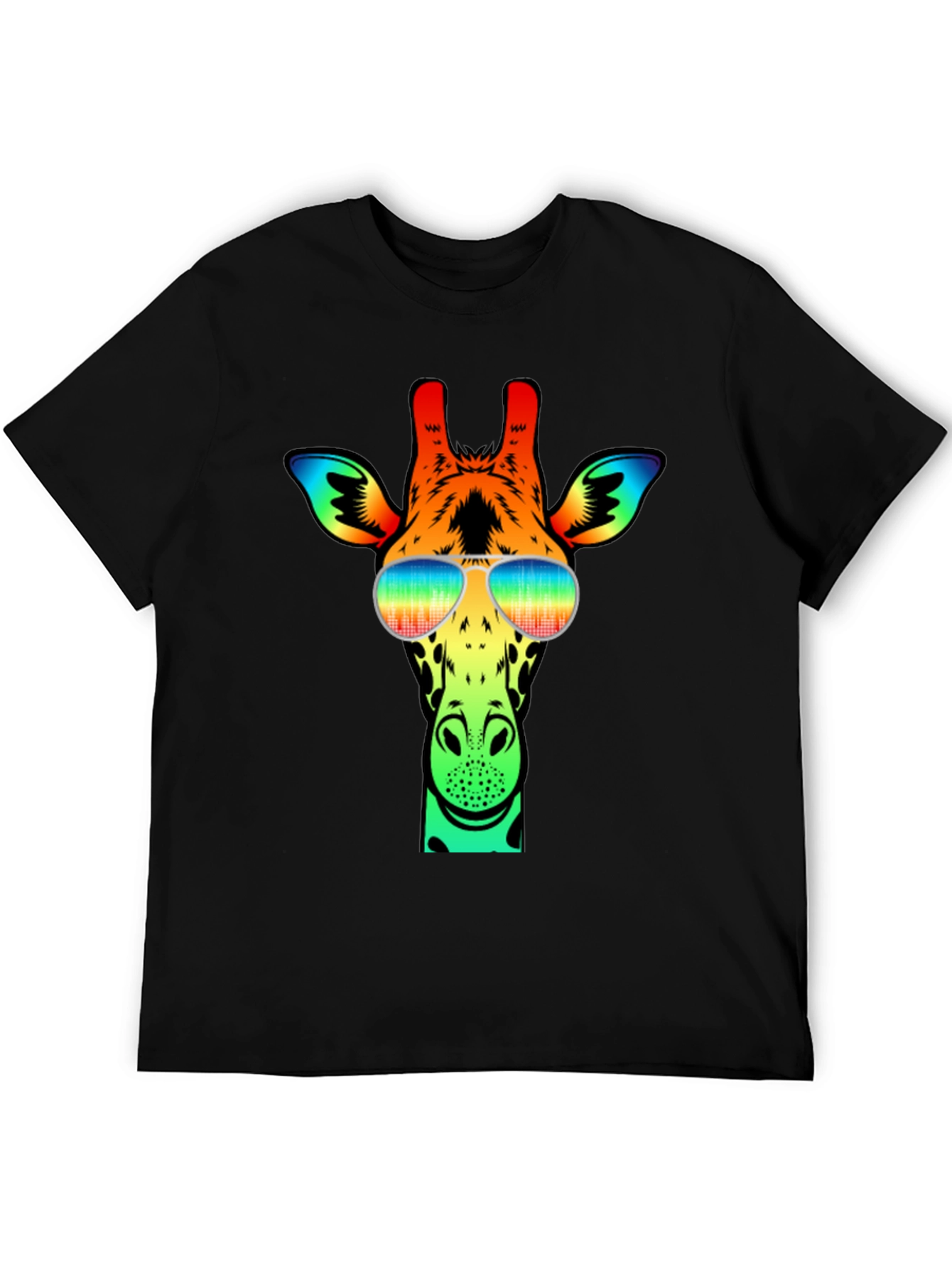 Black Cool Giraffe Graphic Tee view 5