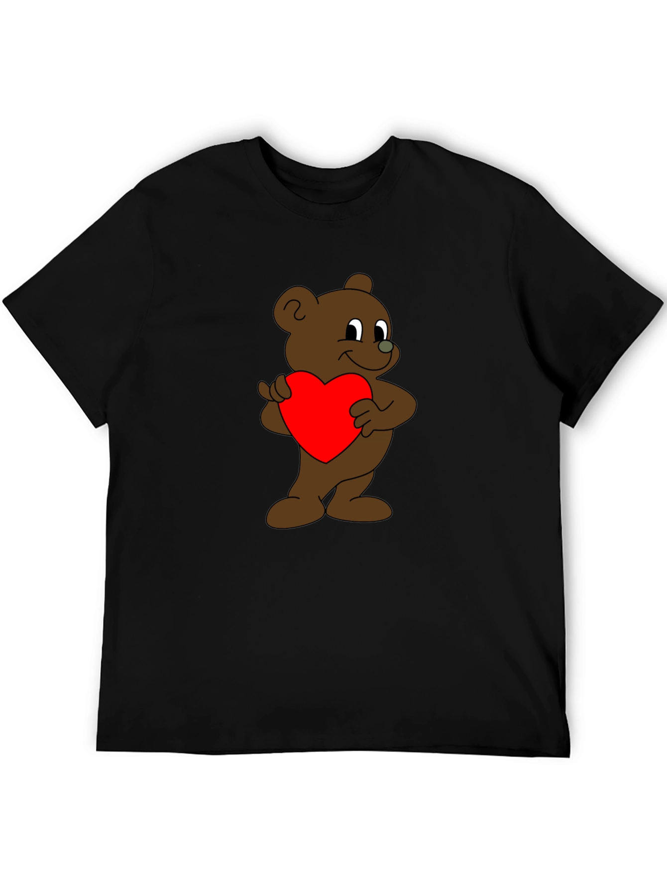 Black Bear Hug Heart T-Shirt - Soft Cotton view 5