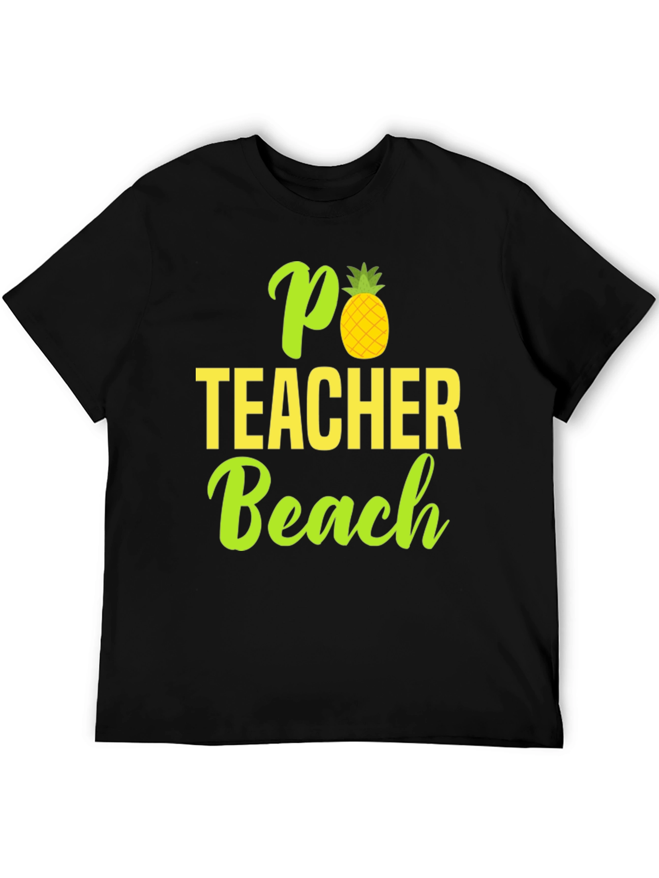 Black Pineapple Teacher Beach T-Shirt - Summer Ready! view 5