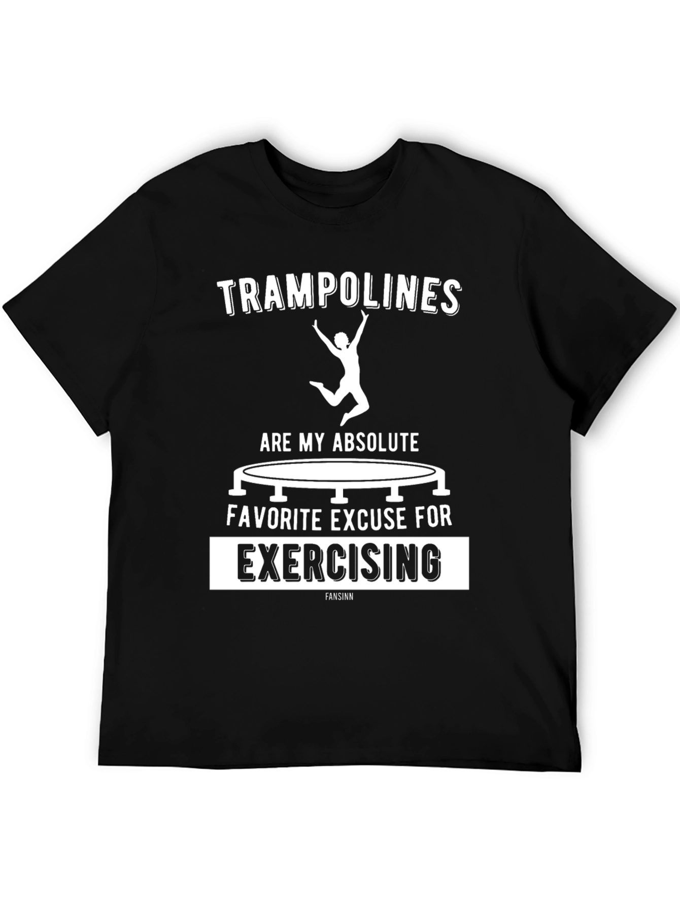 Black Trampoline Exercise T-Shirt Funny Graphic Tee view 5