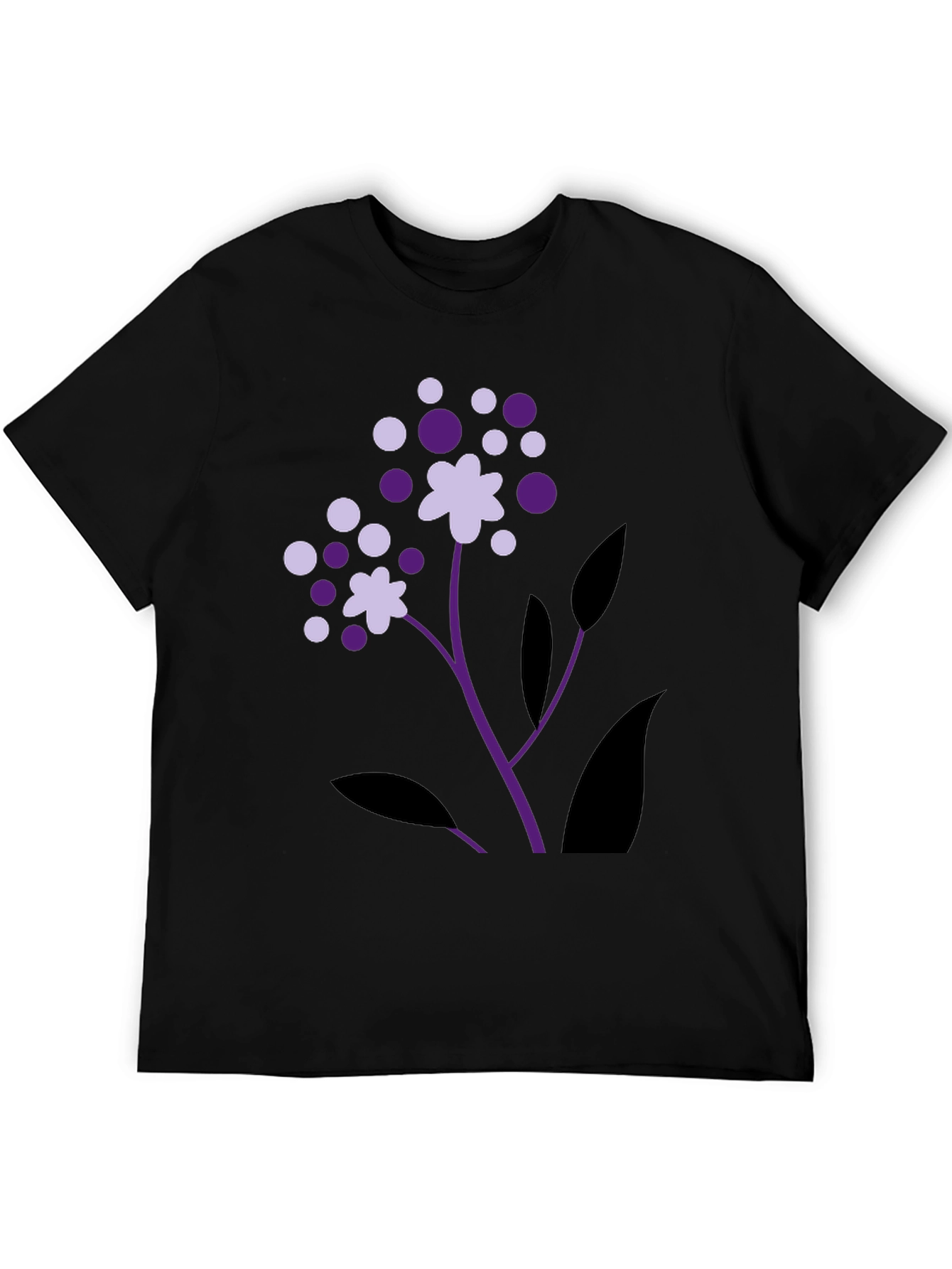 Black Floral Graphic Print Black T-Shirt view 5