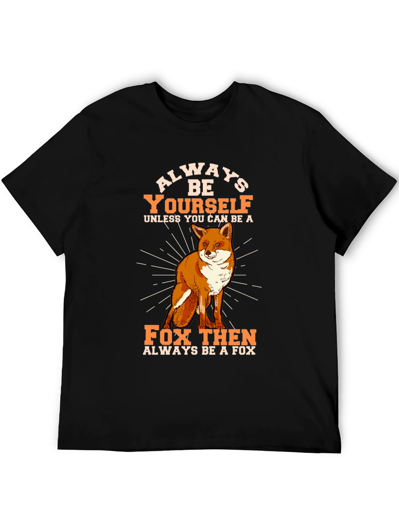 Black Always Be Yourself Fox Graphic Tee - Black view 5