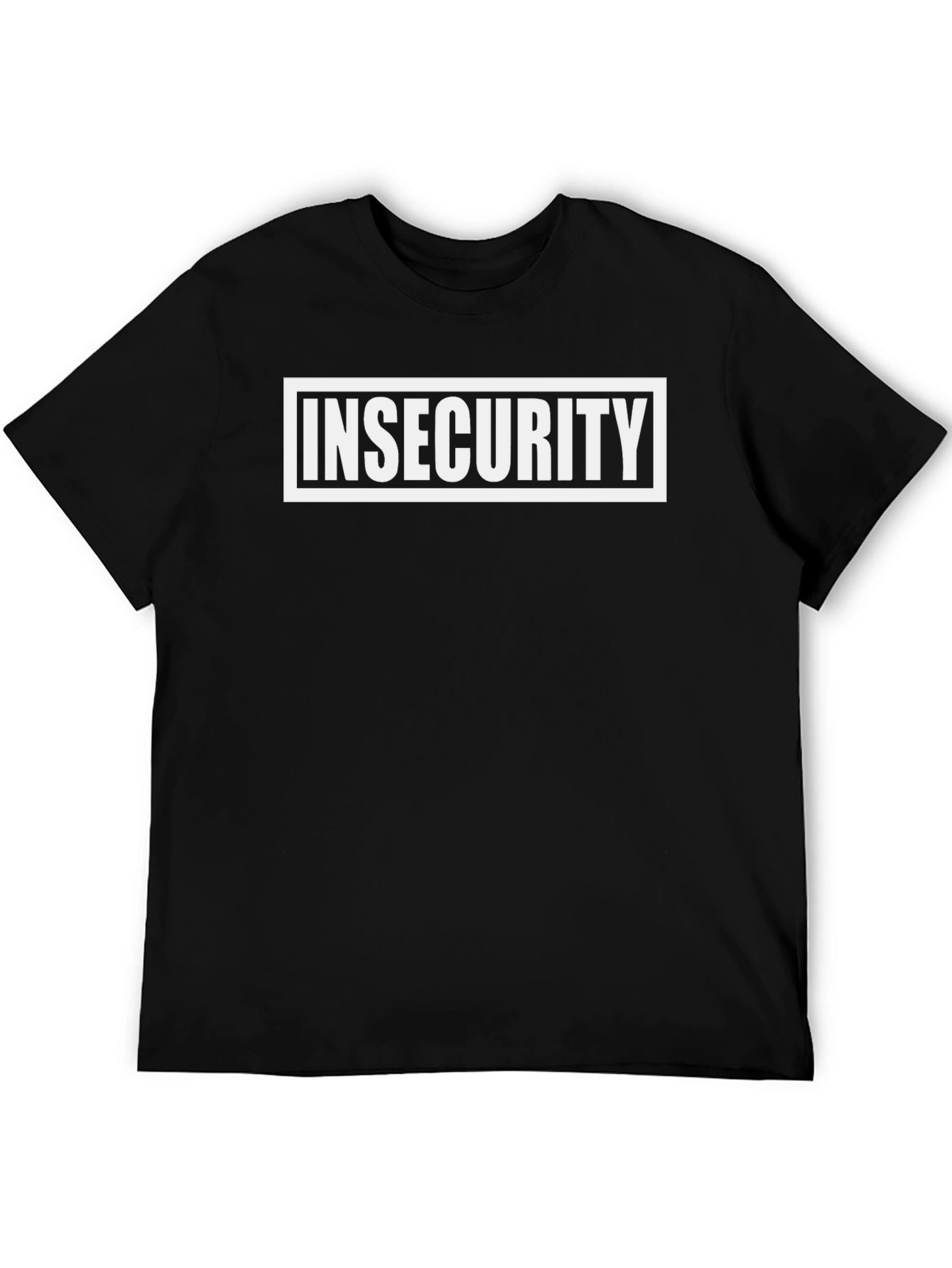 Black Insecurity Graphic Tee - Black Crew Neck Casual Shirt view 5