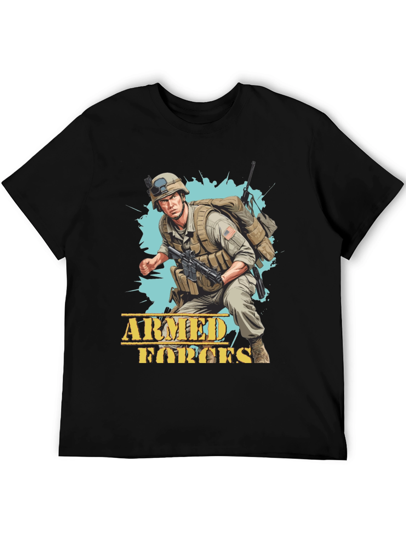 Black Armed Forces Graphic Tee view 5