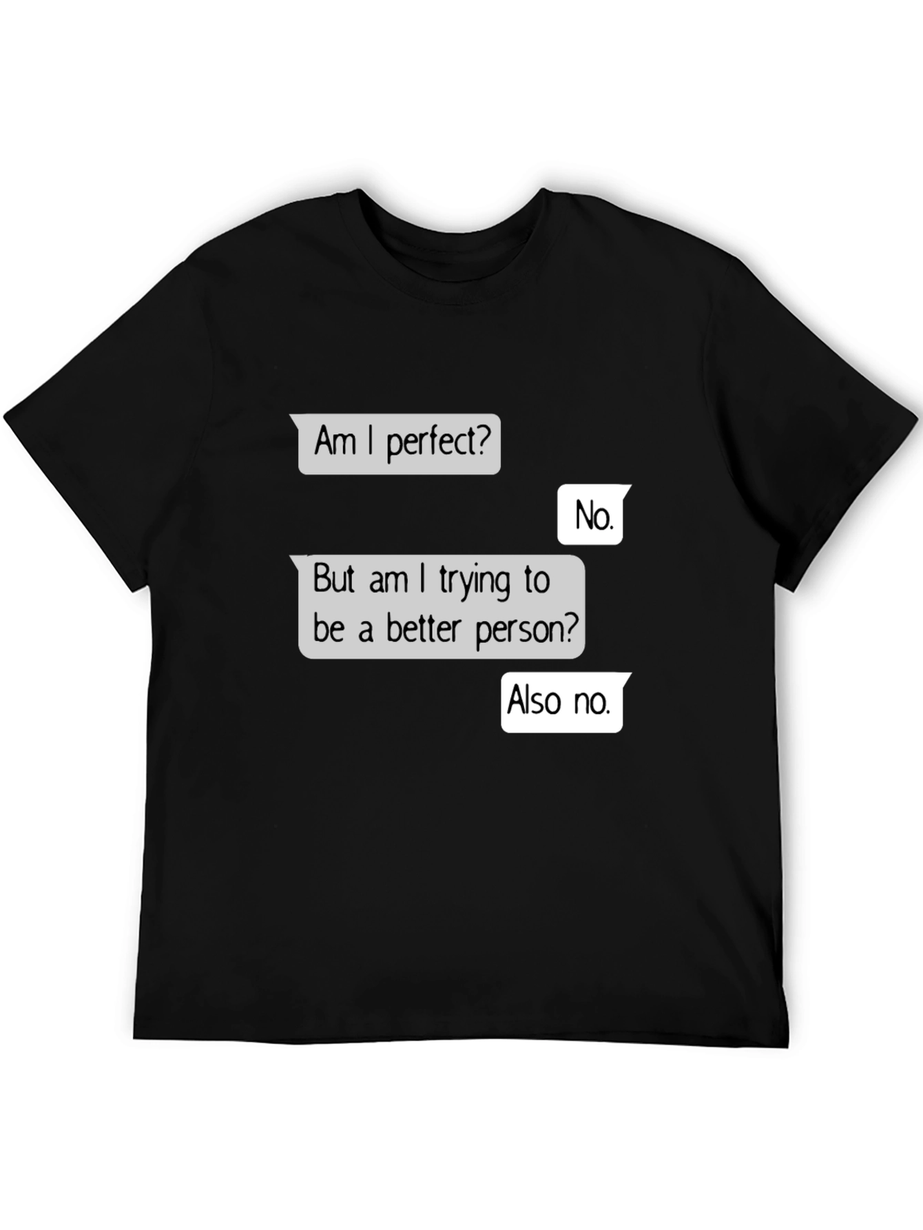 Black Funny 'Am I Perfect?' Graphic T-Shirt view 5