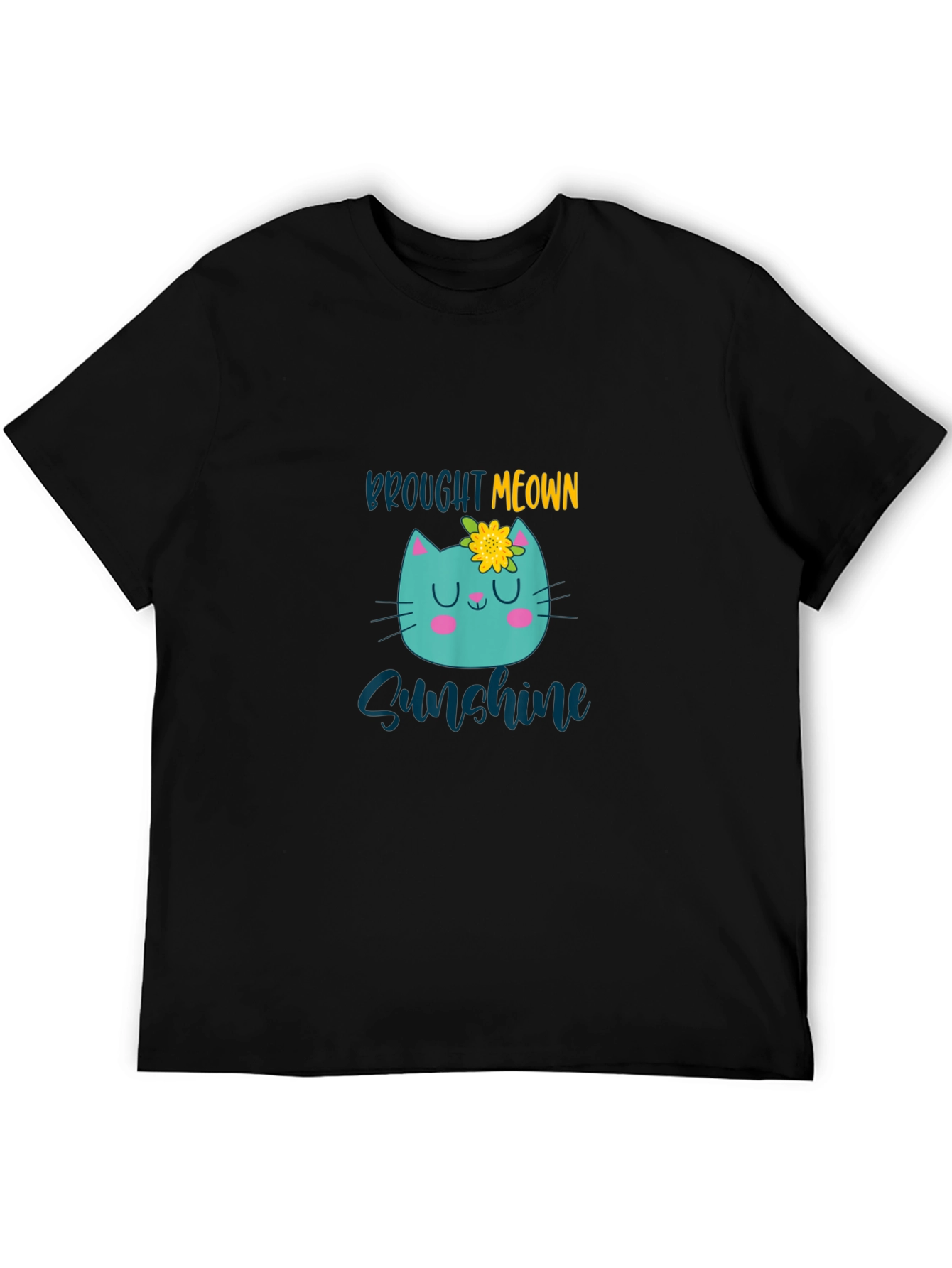 Black Brought Meown Sunshine Black T-Shirt view 5