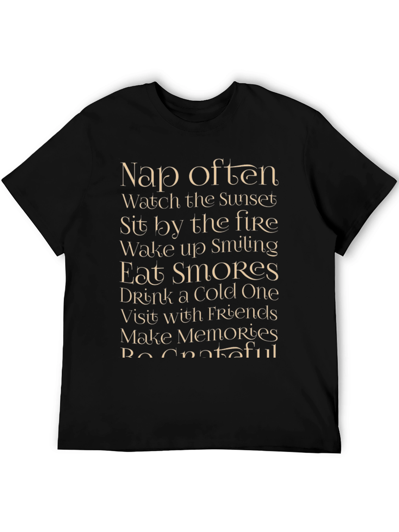 Black Nap Often Graphic Tee - Inspirational Relaxed Lifestyle Shirt view 5