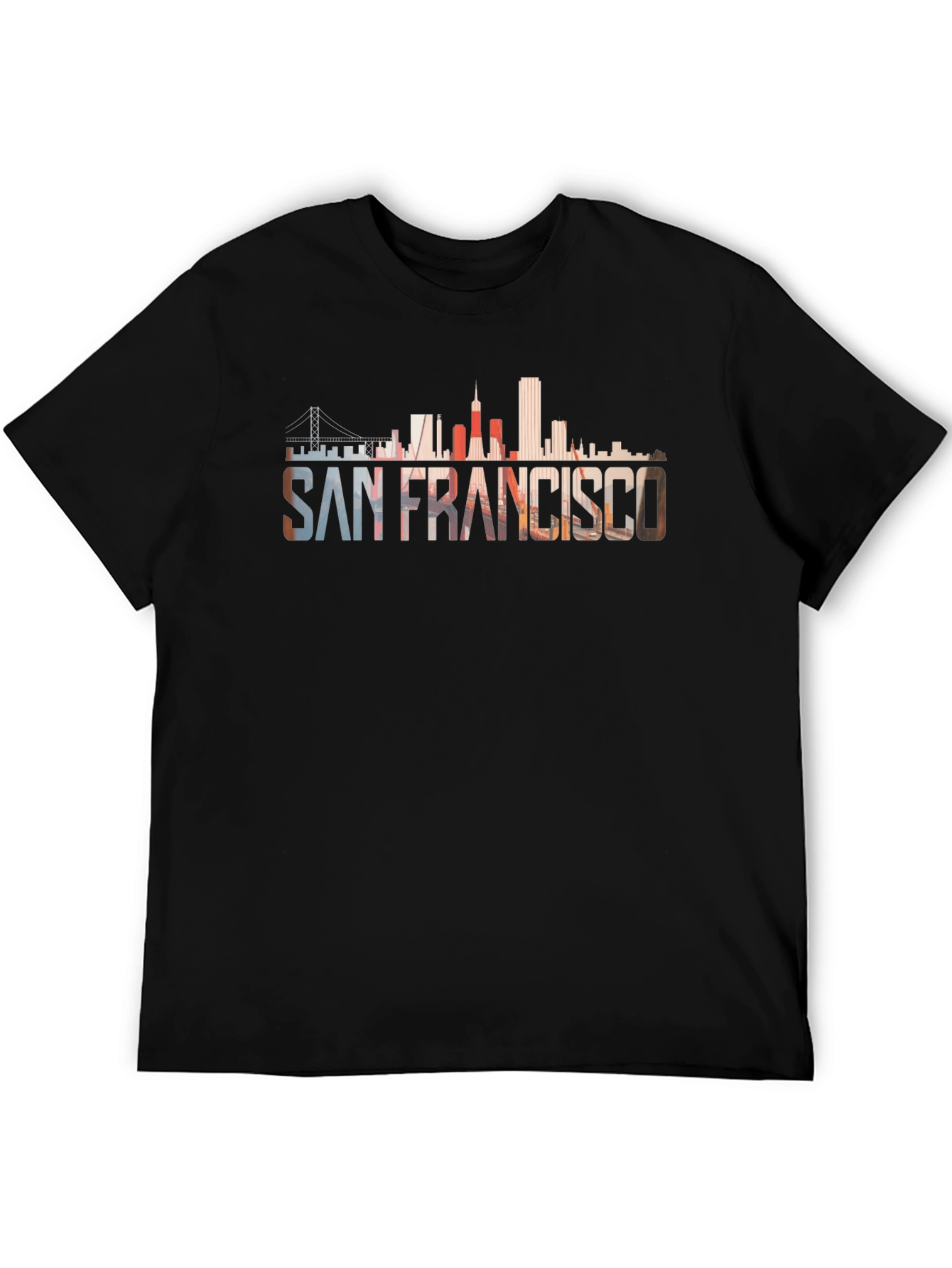 Black San Francisco Skyline Graphic Black T-Shirt view 5