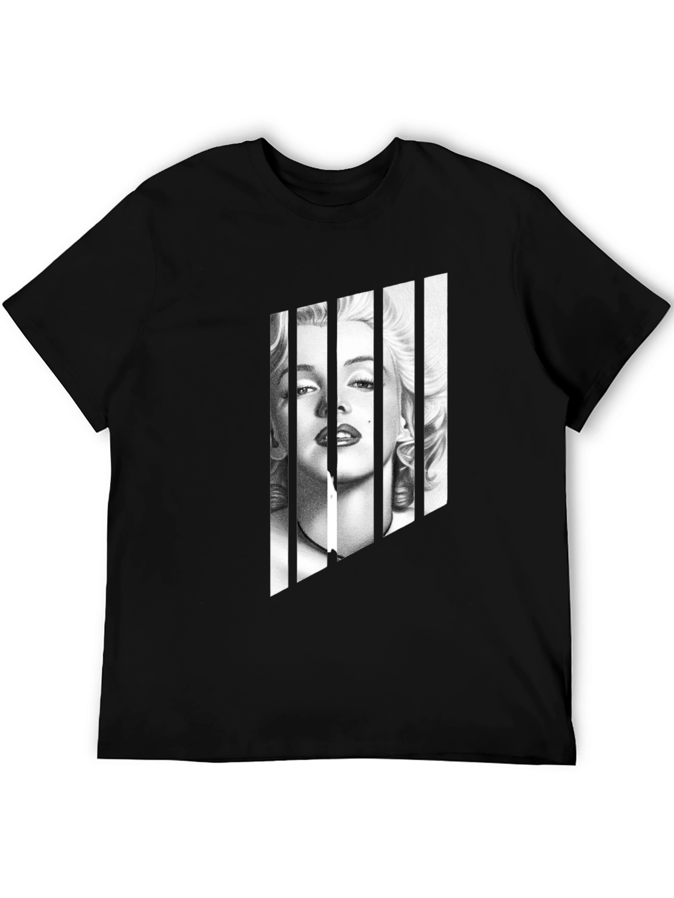 Black Marilyn Monroe Portrait Tee - Black Graphic T-Shirt view 5
