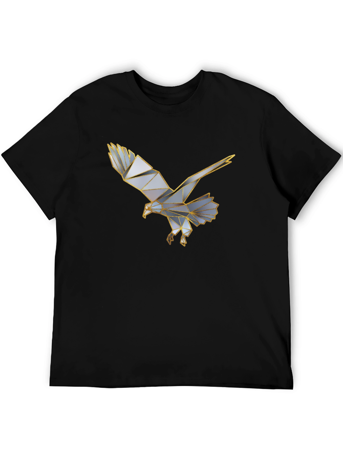 Black Geometric Eagle Graphic Black T-Shirt view 5