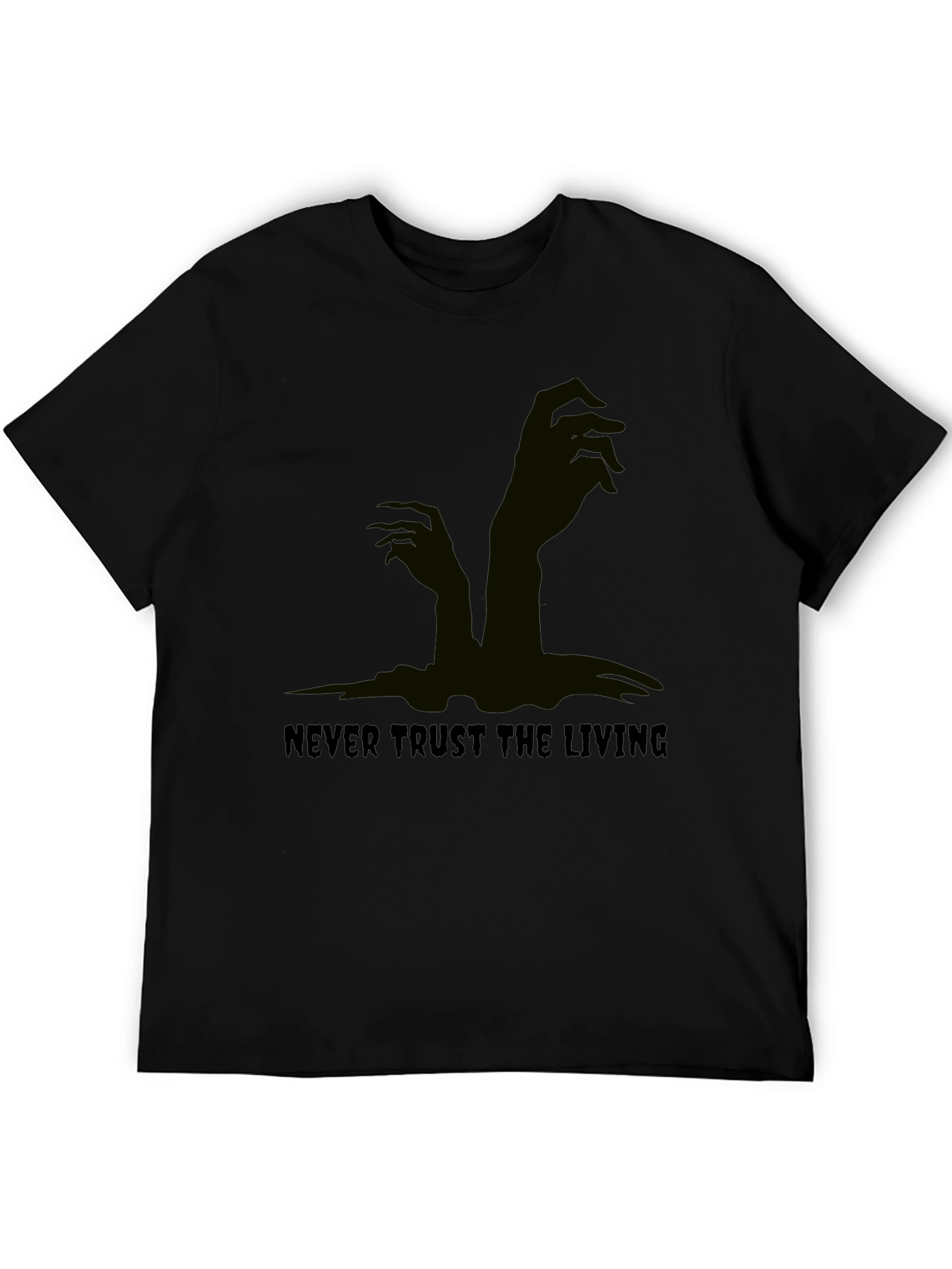 Black Never Trust the Living Black Graphic Tee view 5