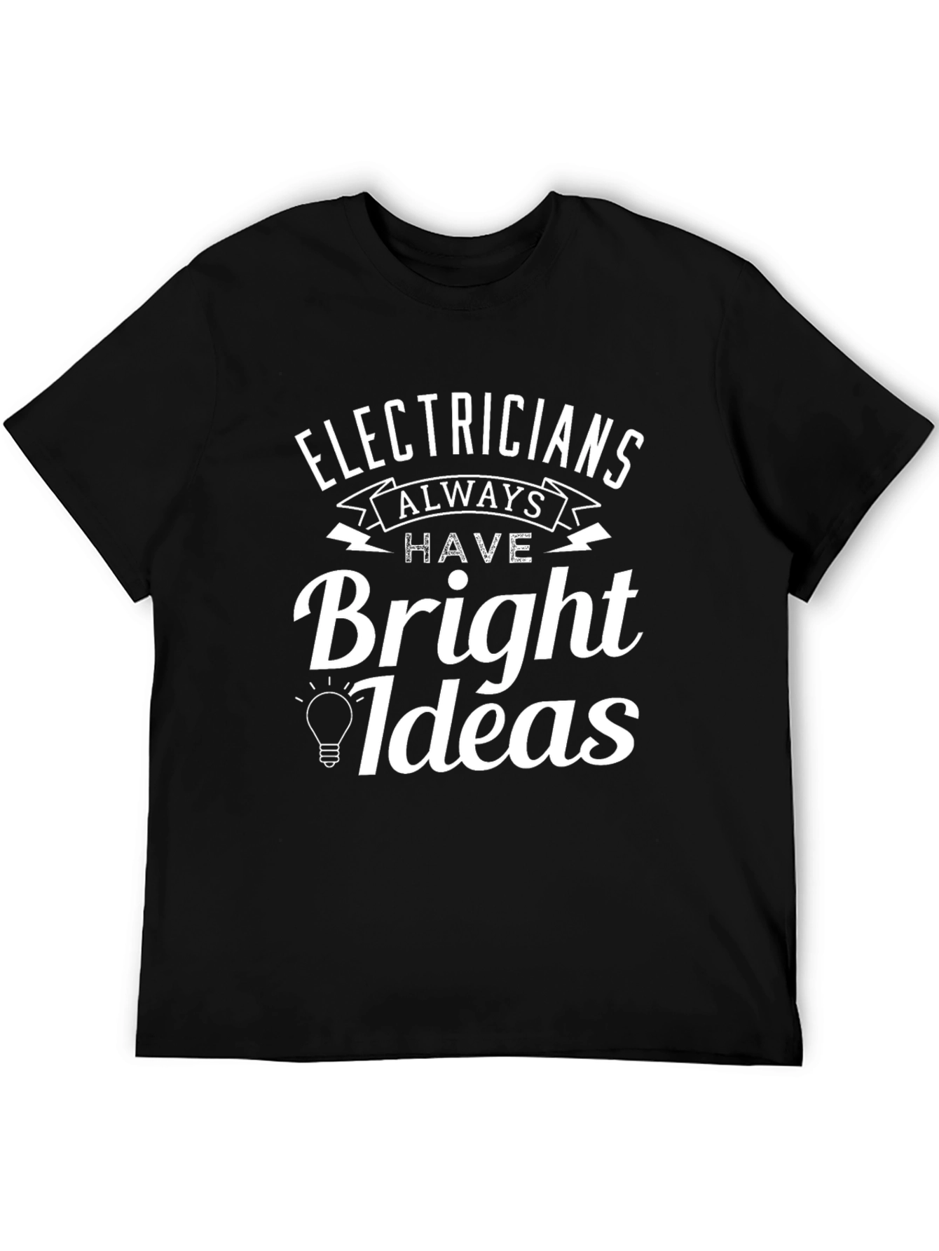 Black Electricians Bright Ideas Graphic Tee - Black view 5