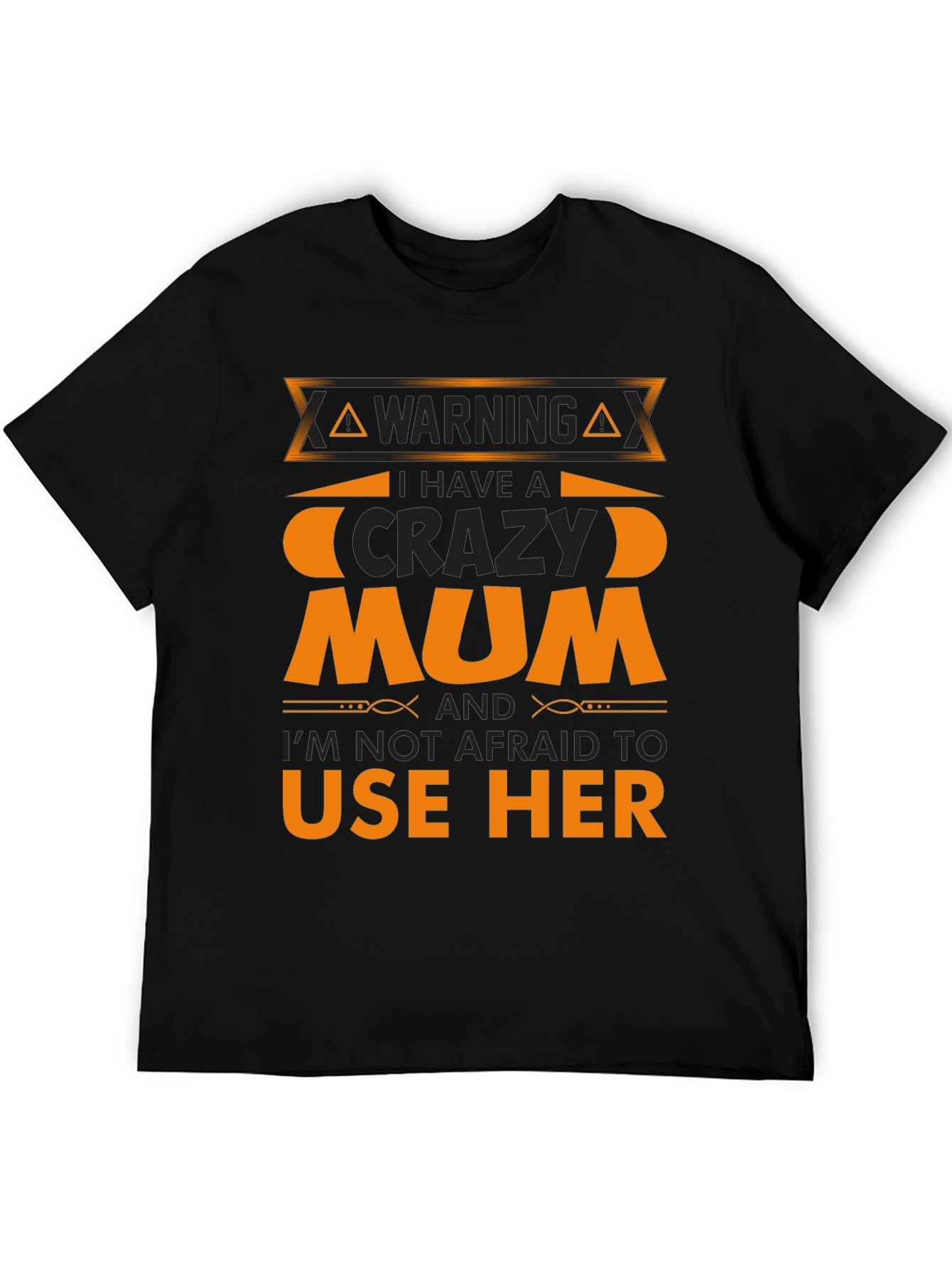 Black Crazy Mum T-Shirt - Funny Novelty Gift view 5
