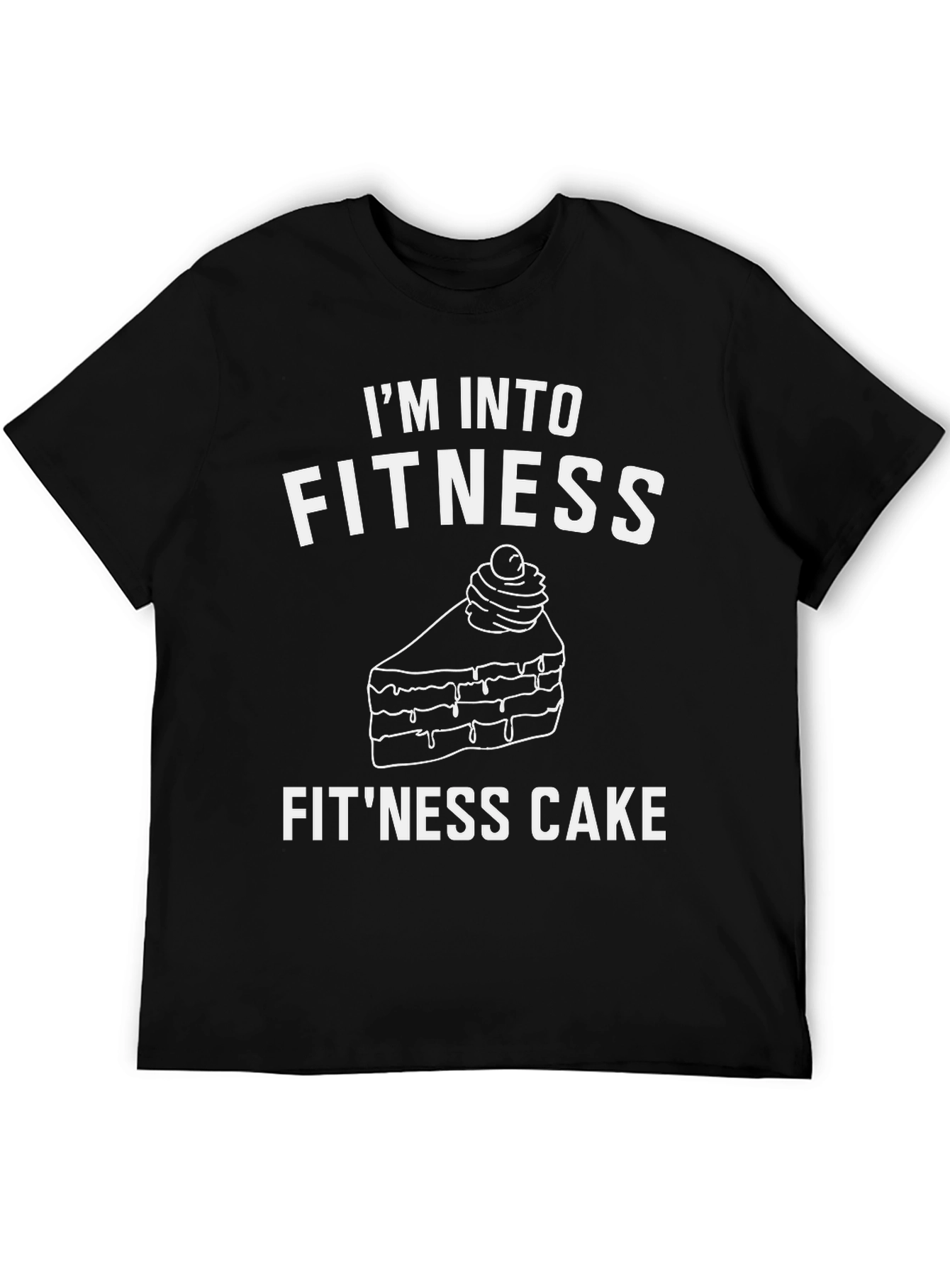 Black Fitness Cake Graphic T-Shirt - Funny Foodie Tee view 5