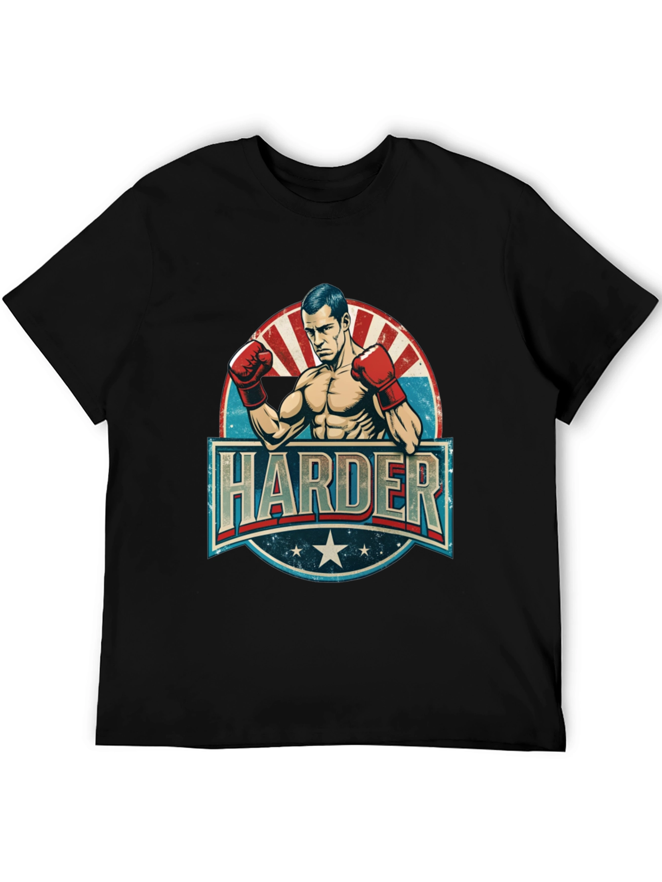 Black Harder Boxer Graphic T-Shirt view 5