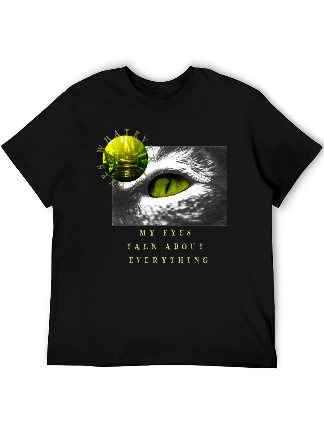 Black Expressive Eye Graphic Tee view 5