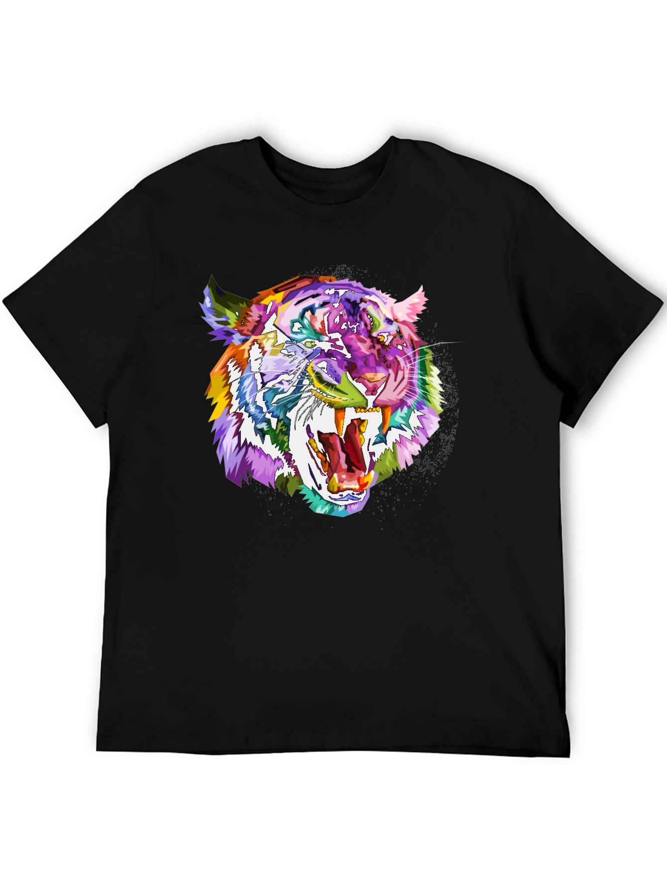 Black Vibrant Tiger Graphic Tee - Bold Animal Print Shirt view 5