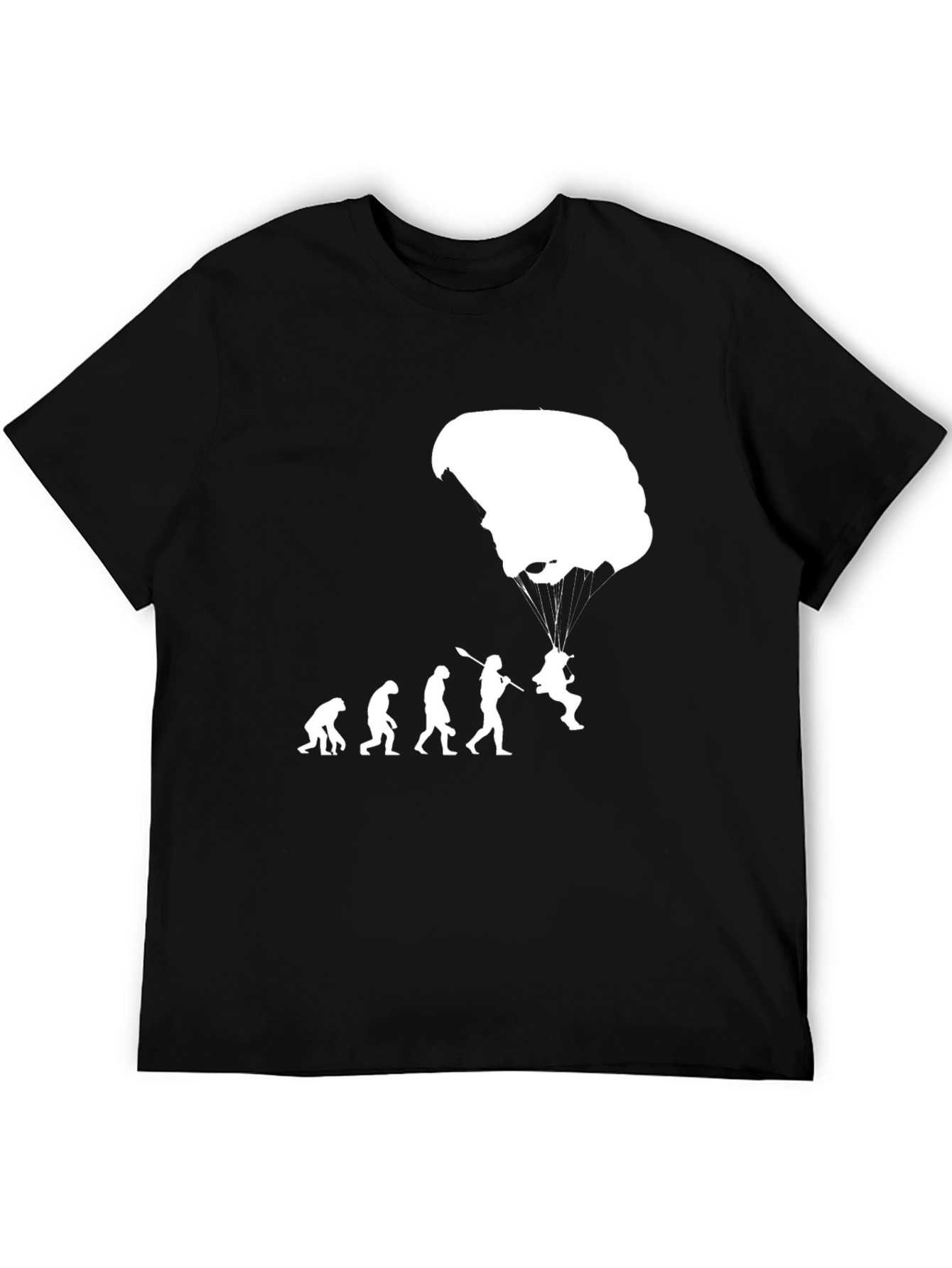 Black Evolution of Parachuting T-Shirt view 5