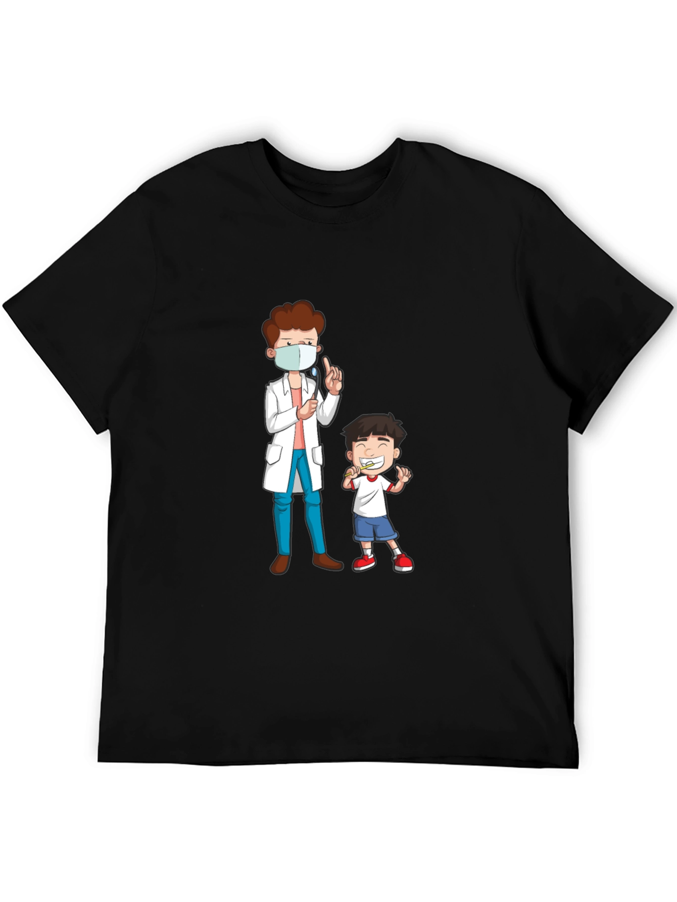 Black Dentist Visit Graphic Tee - Black Cotton T-Shirt view 5