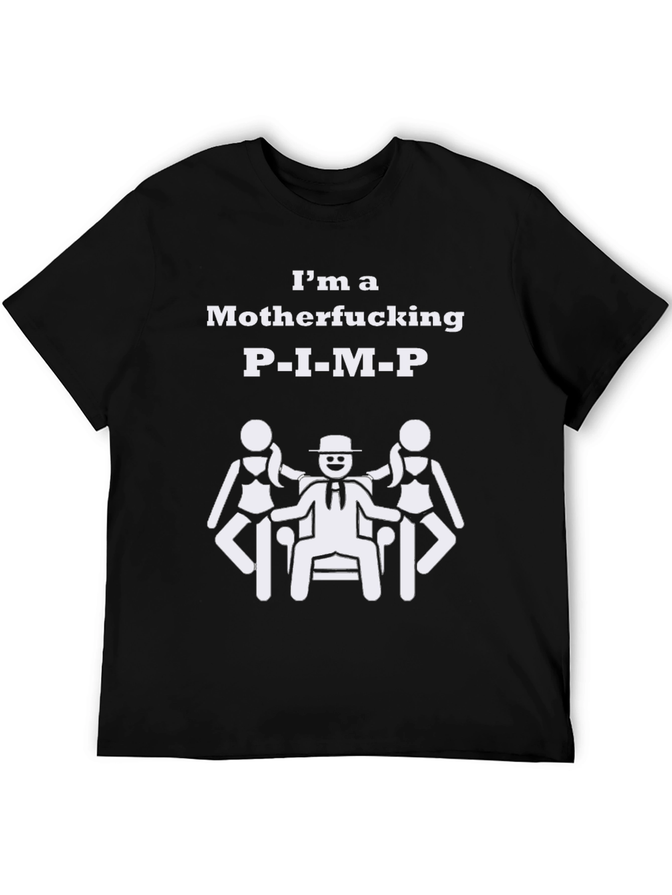 Black I'm a Motherf***ing P.I.M.P. T-Shirt view 5