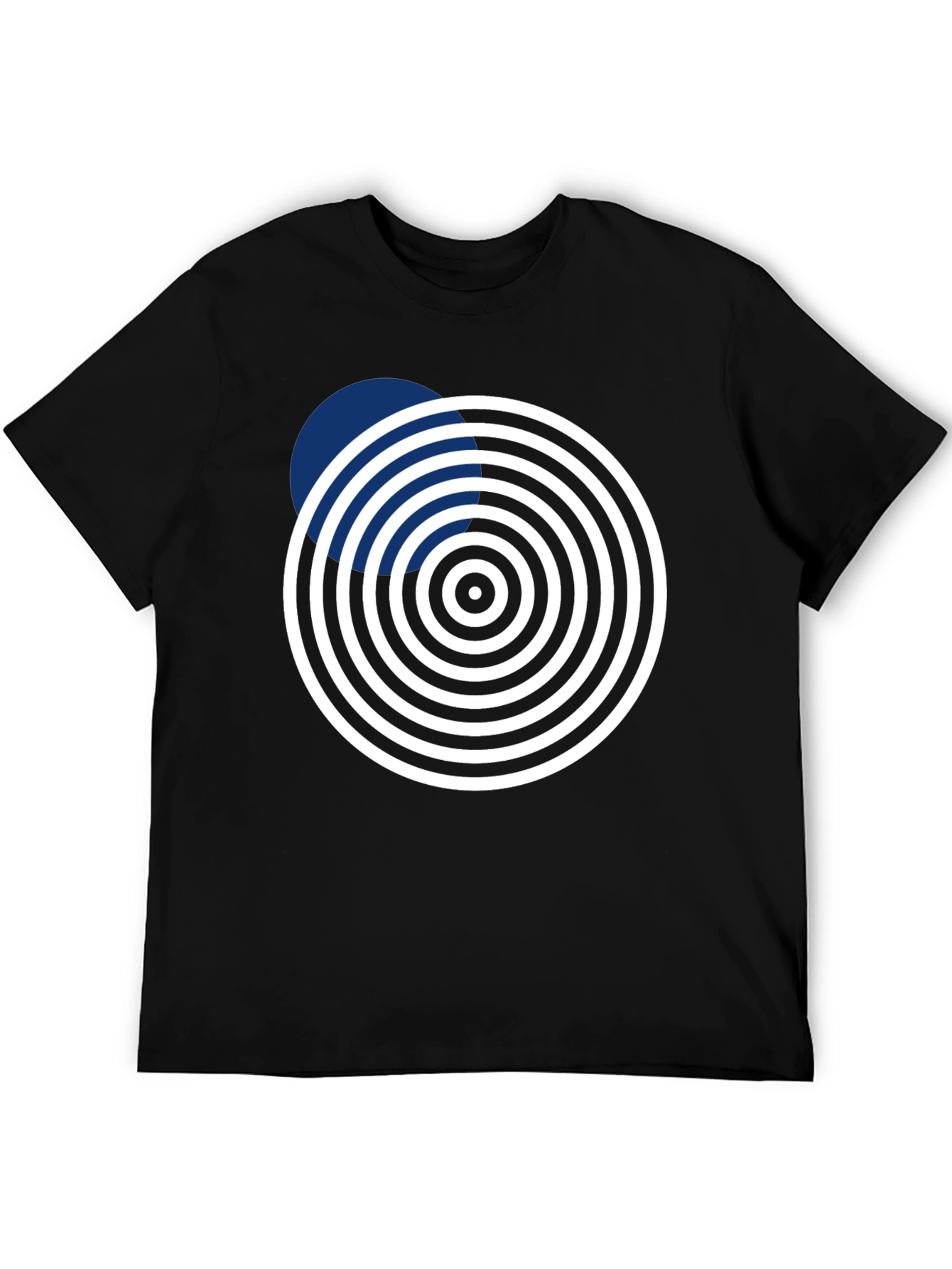 Black Abstract Circle Design Black T-Shirt view 5