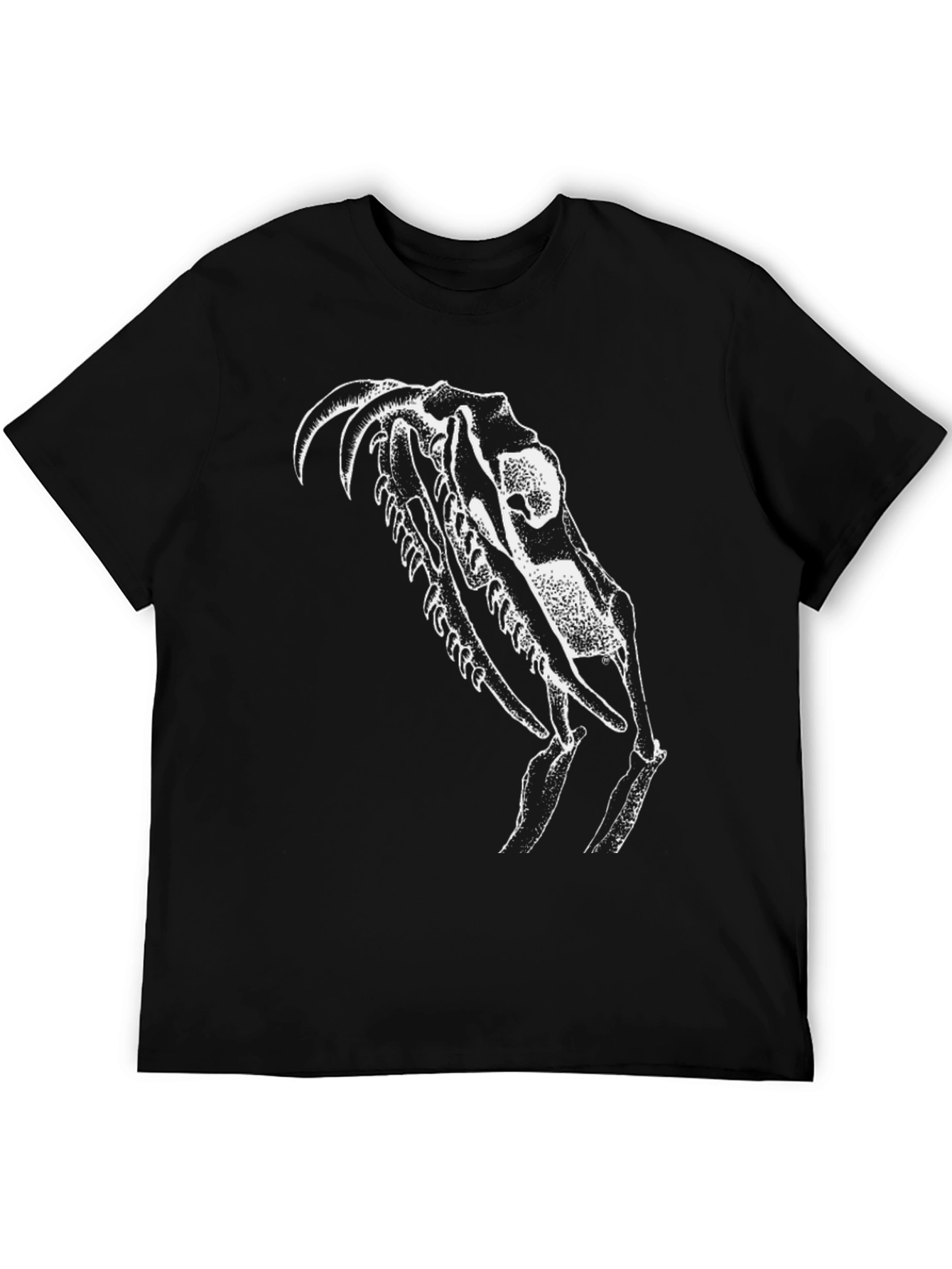 Black Black T-Shirt with White Skull Graphic view 5