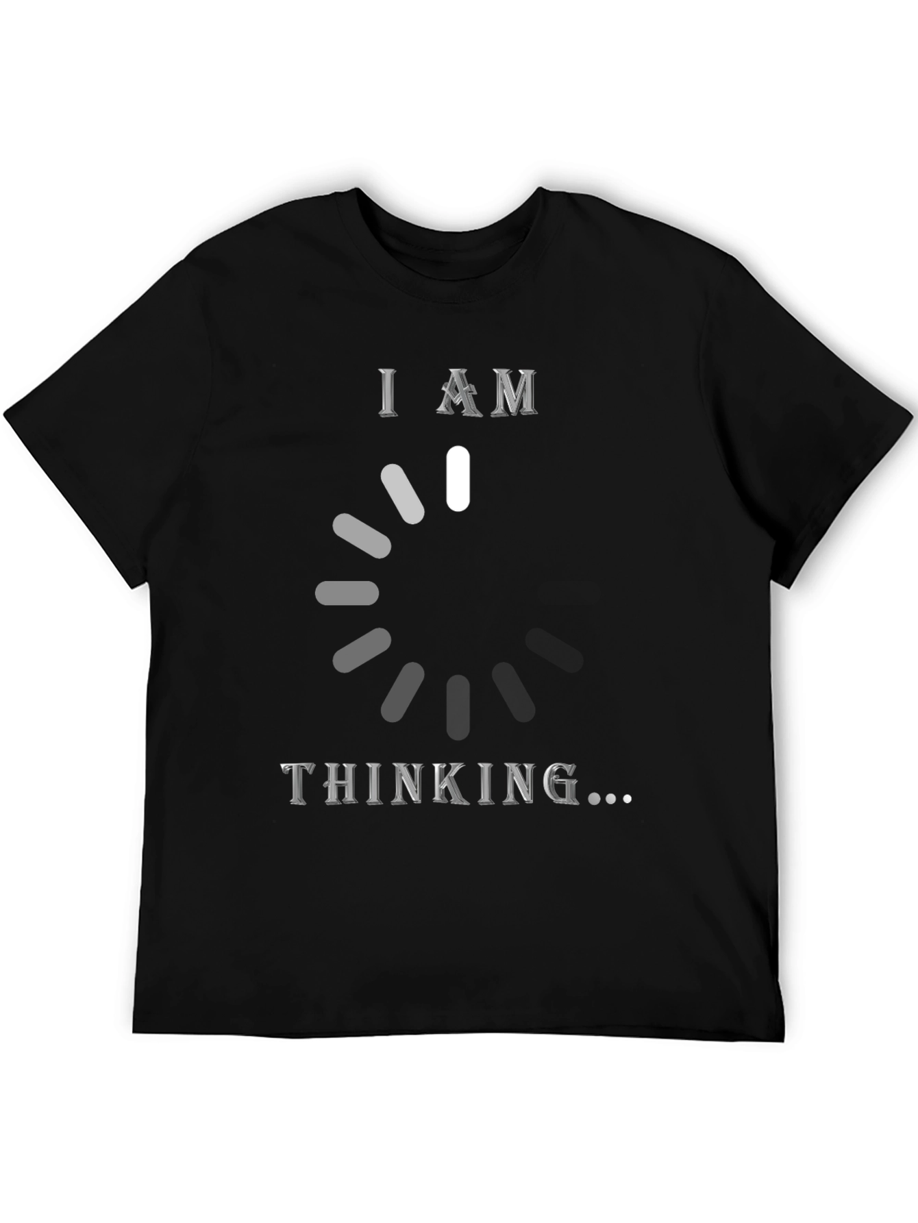 Black I Am Thinking T-Shirt - Funny Loading Brain Tee view 5