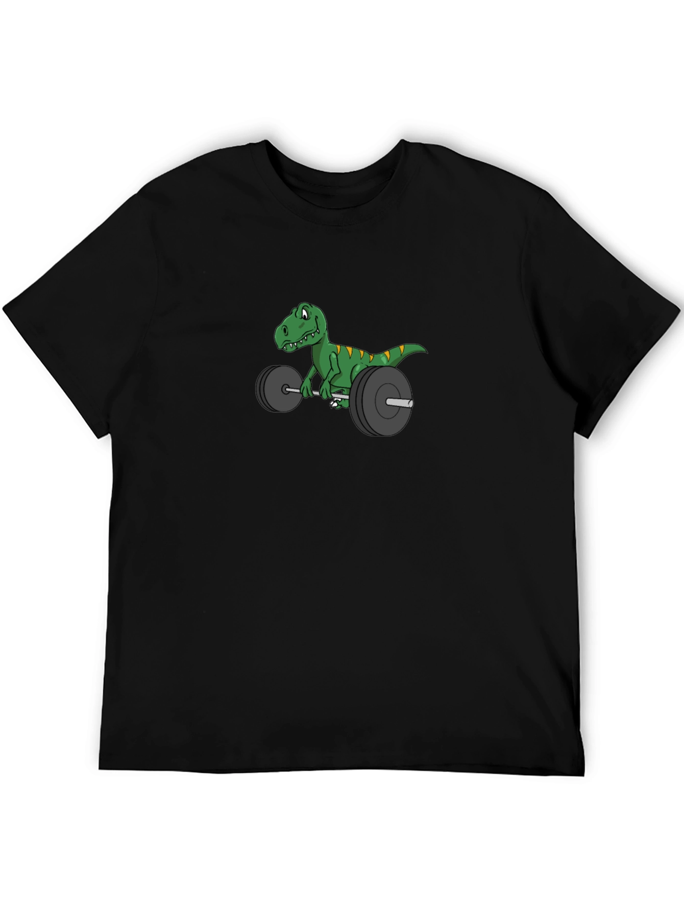 Black Dino Weightlifter T-Shirt - Funny Gym Tee view 5
