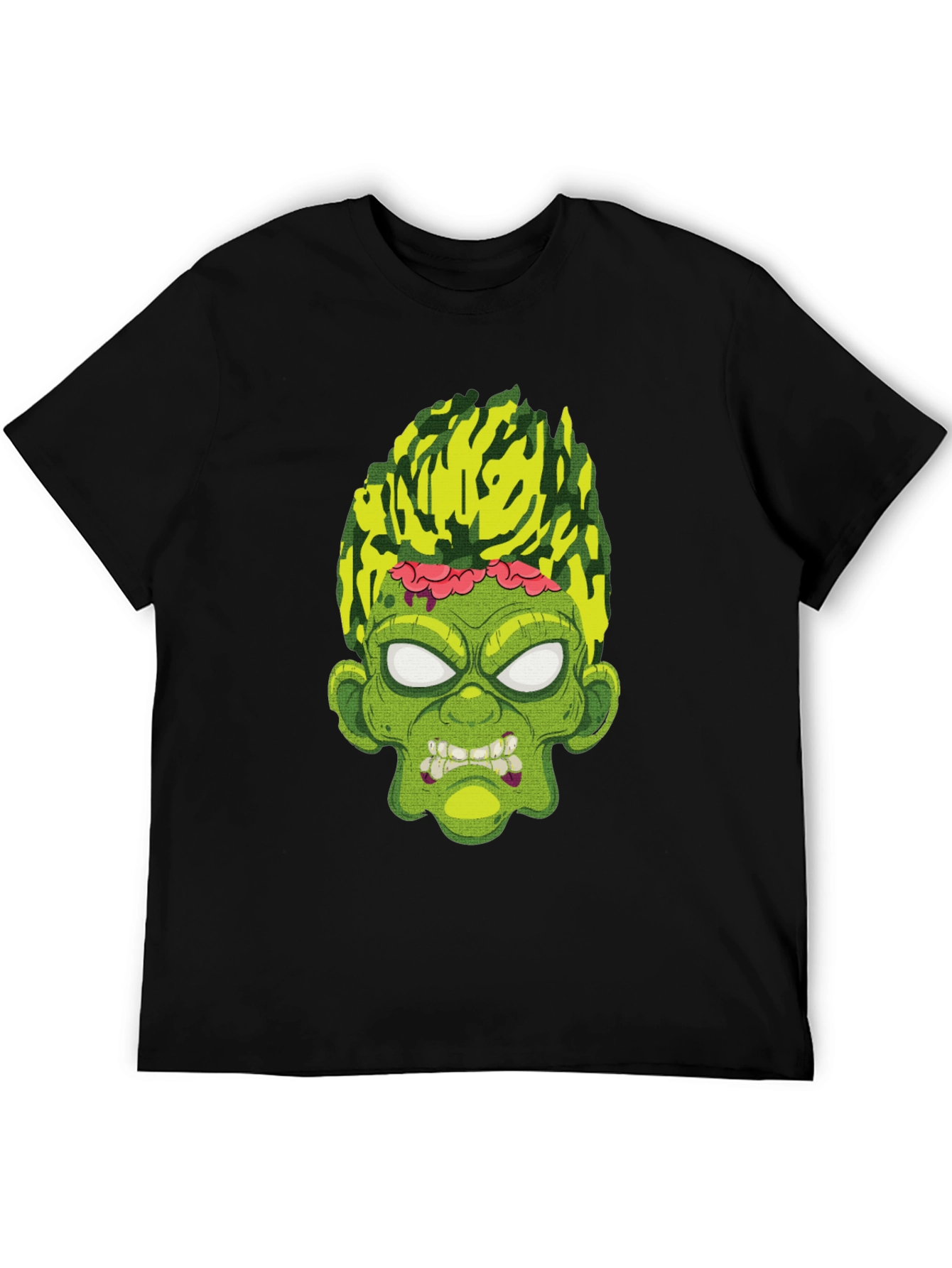 Zombie Face Graphic T-Shirt - Men's Black Tee - 5