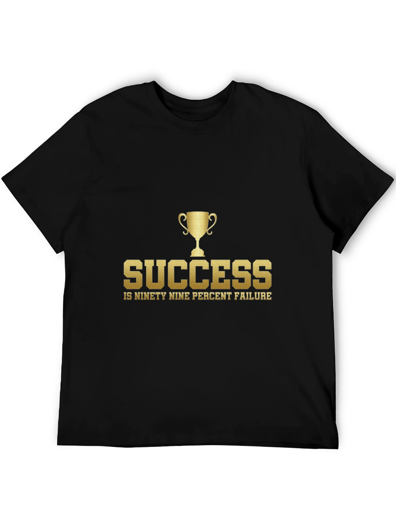 Black Success Quote Graphic Tee - Black Cotton Blend view 5