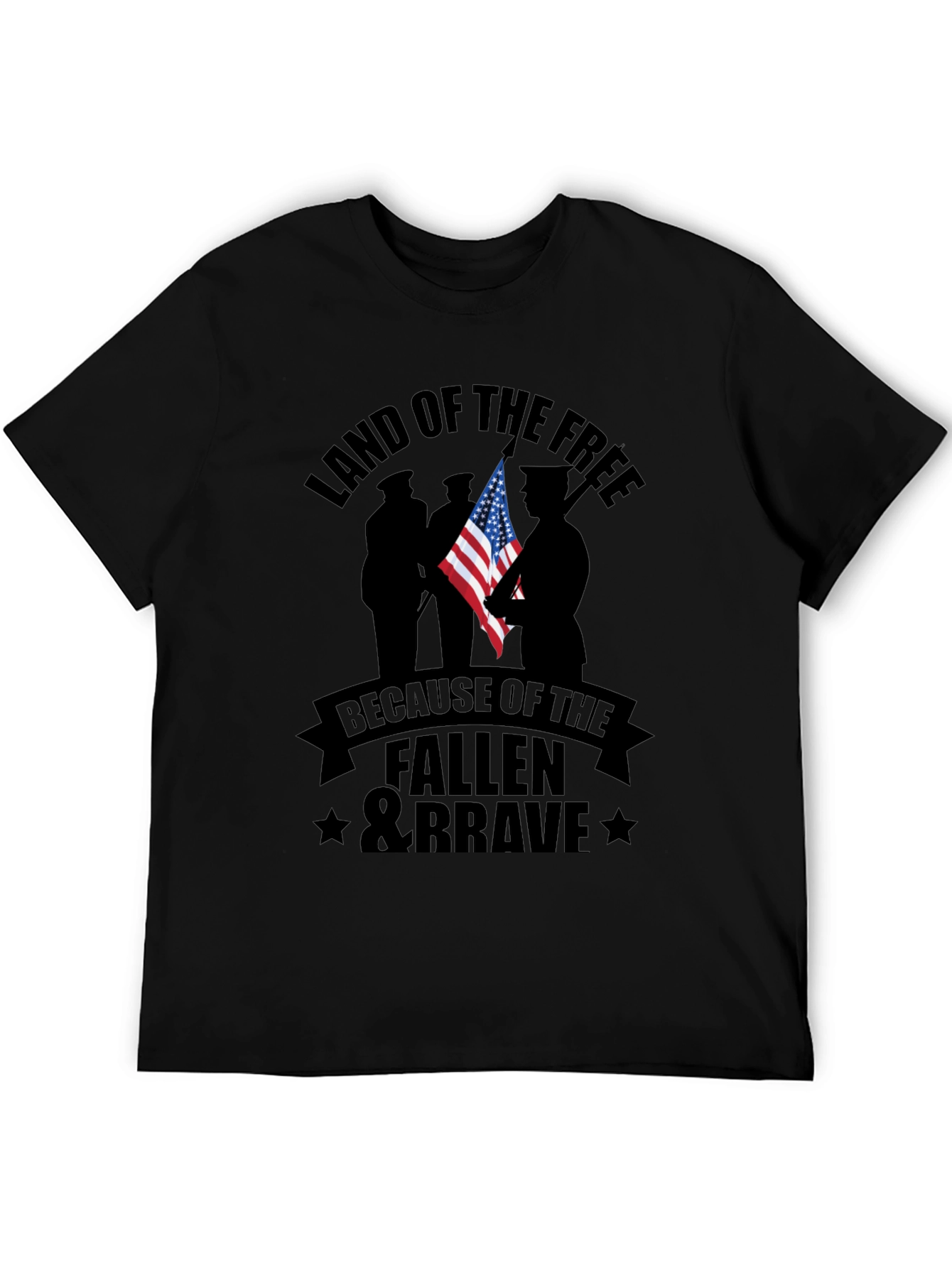 Black Land of the Free Fallen & Brave Graphic Tee view 5